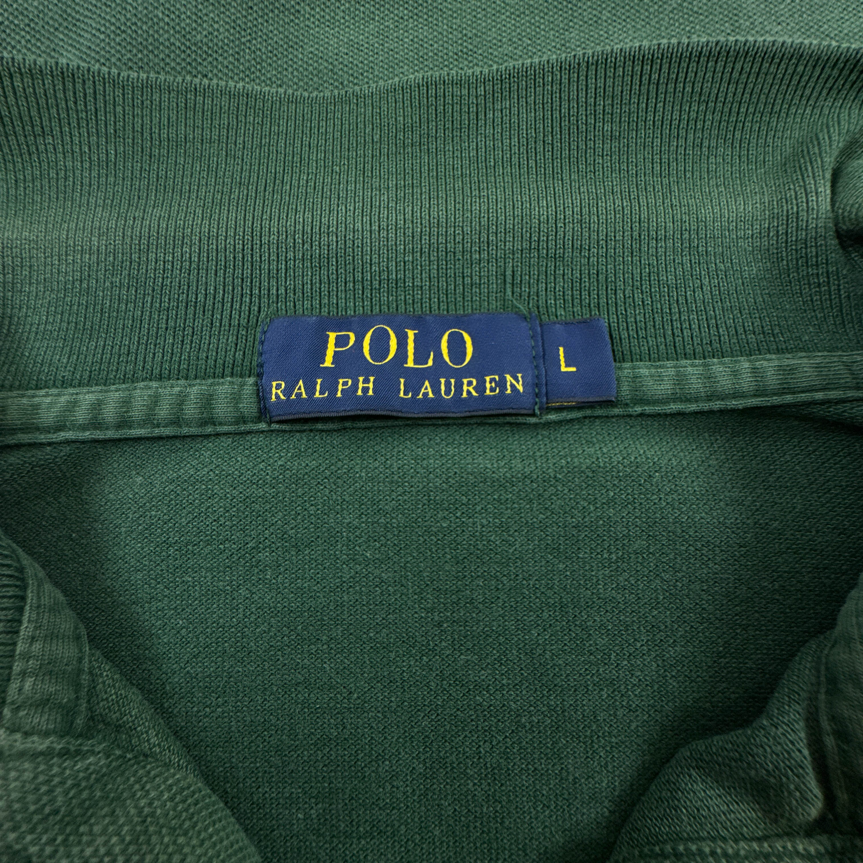 Polo Ralph Lauren verde a tinta unita in cotone - Taglia L uomo