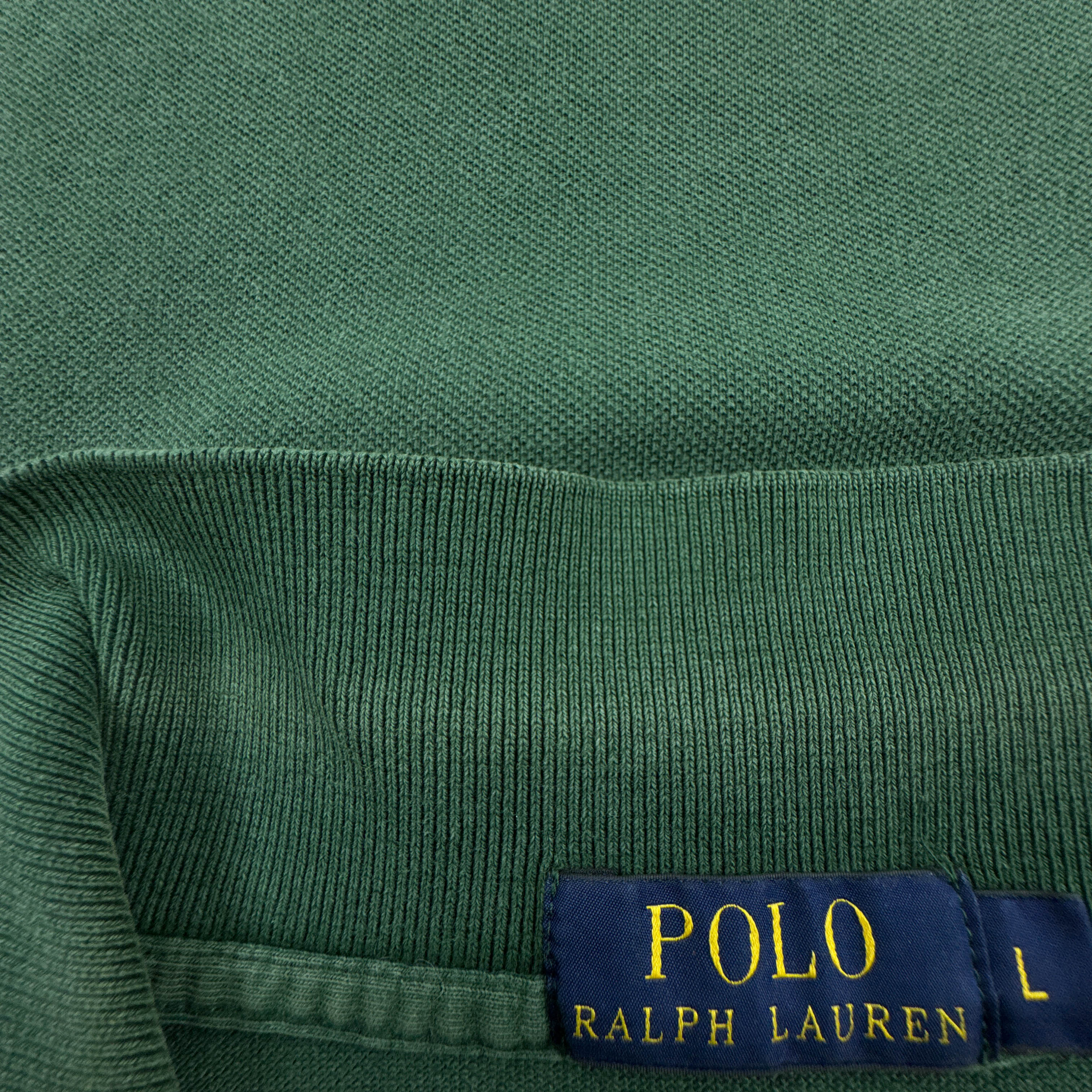 Polo Ralph Lauren verde a tinta unita in cotone - Taglia L uomo