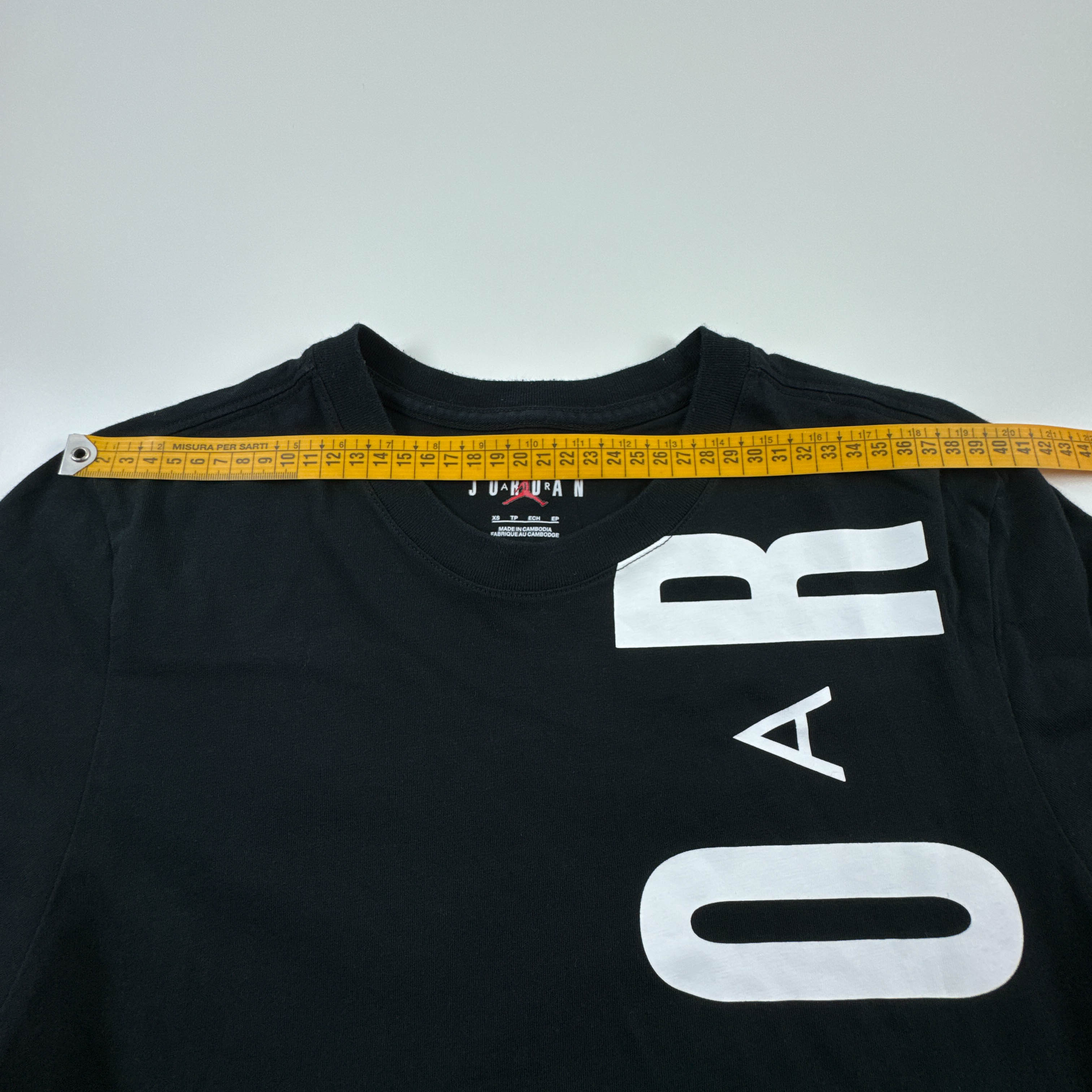 T shirt Air Jordan nera a girocollo in cotone - Taglia XS uomo