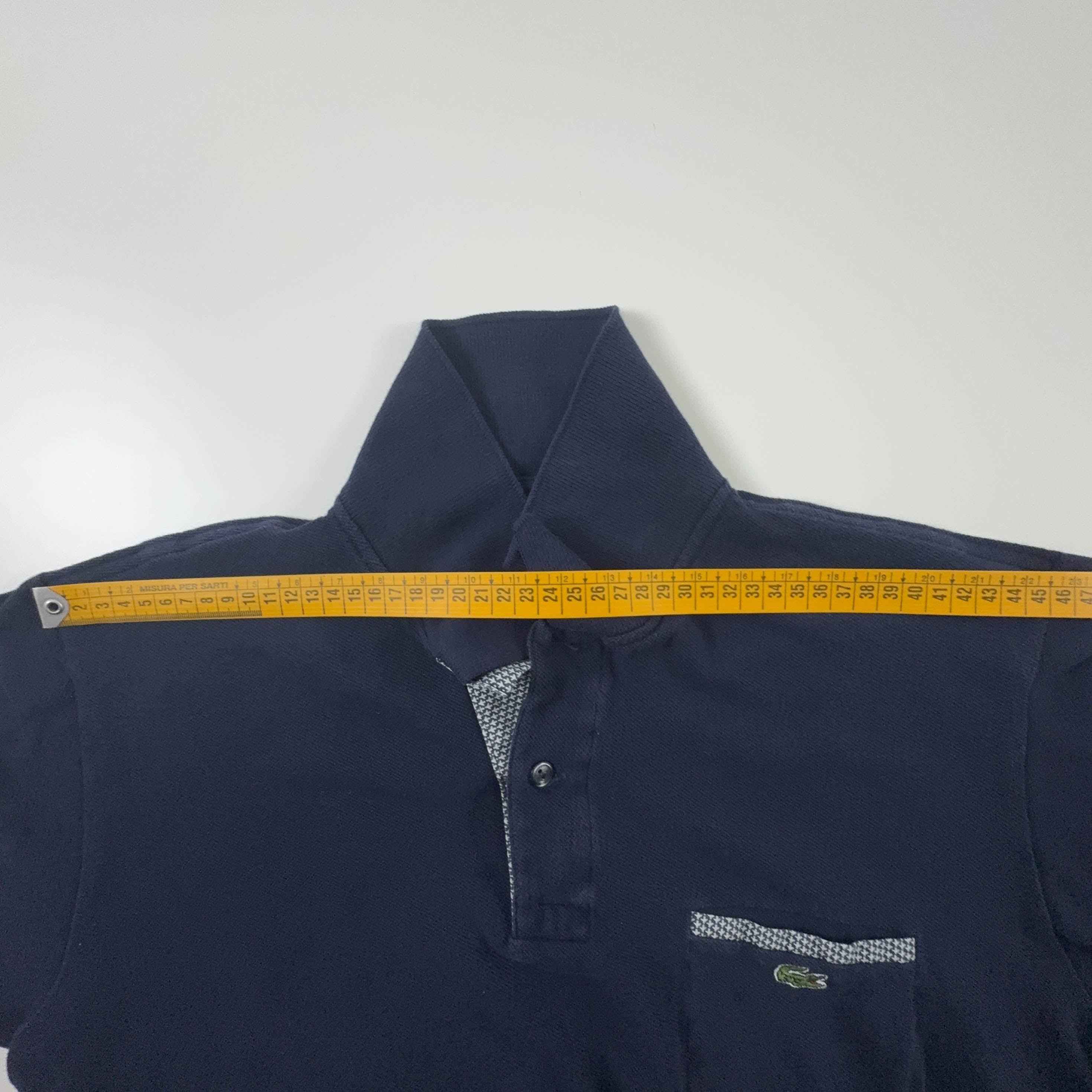 Polo Lacoste blu scuro a tinta unita in cotone - Taglia S/M uomo