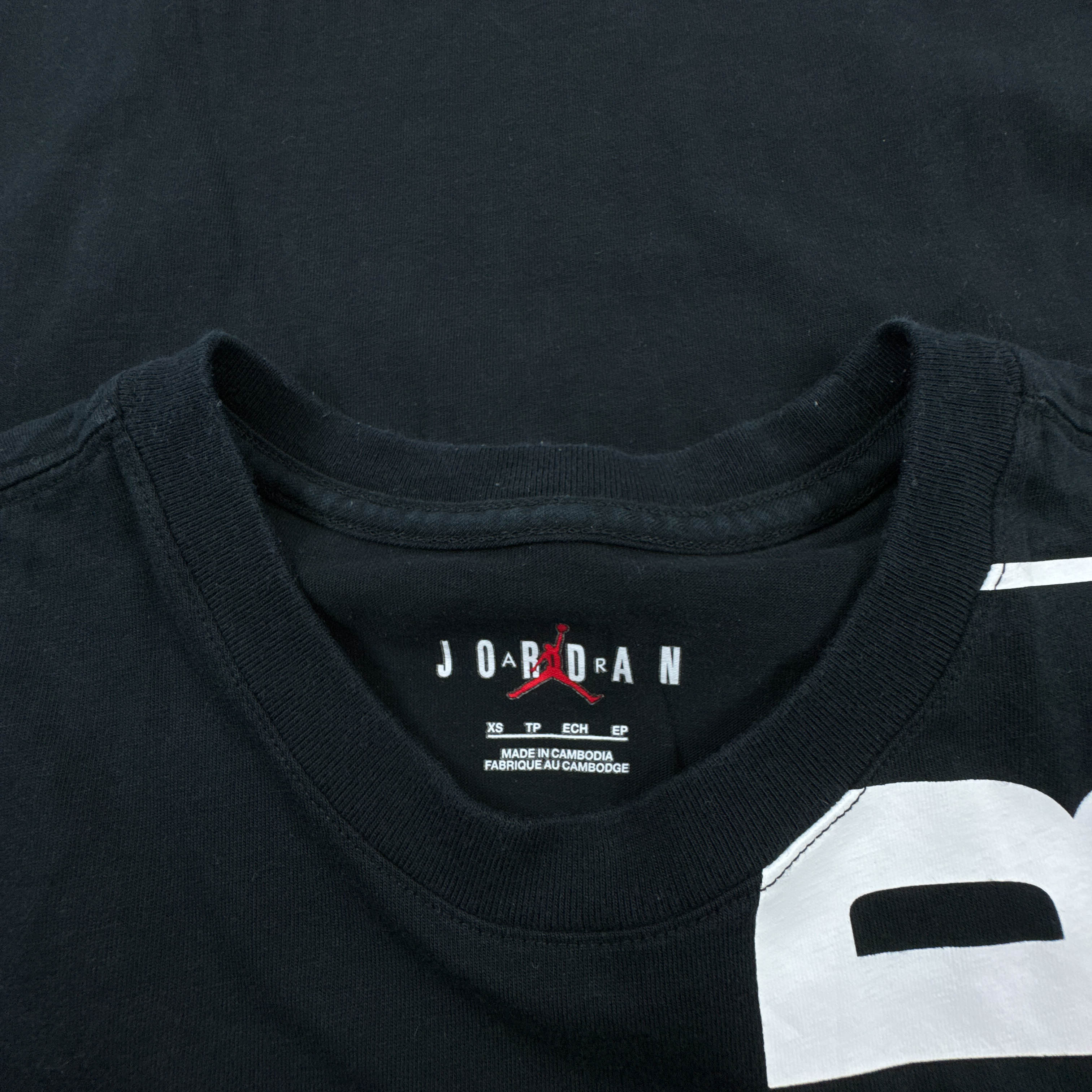 T shirt Air Jordan nera a girocollo in cotone - Taglia XS uomo