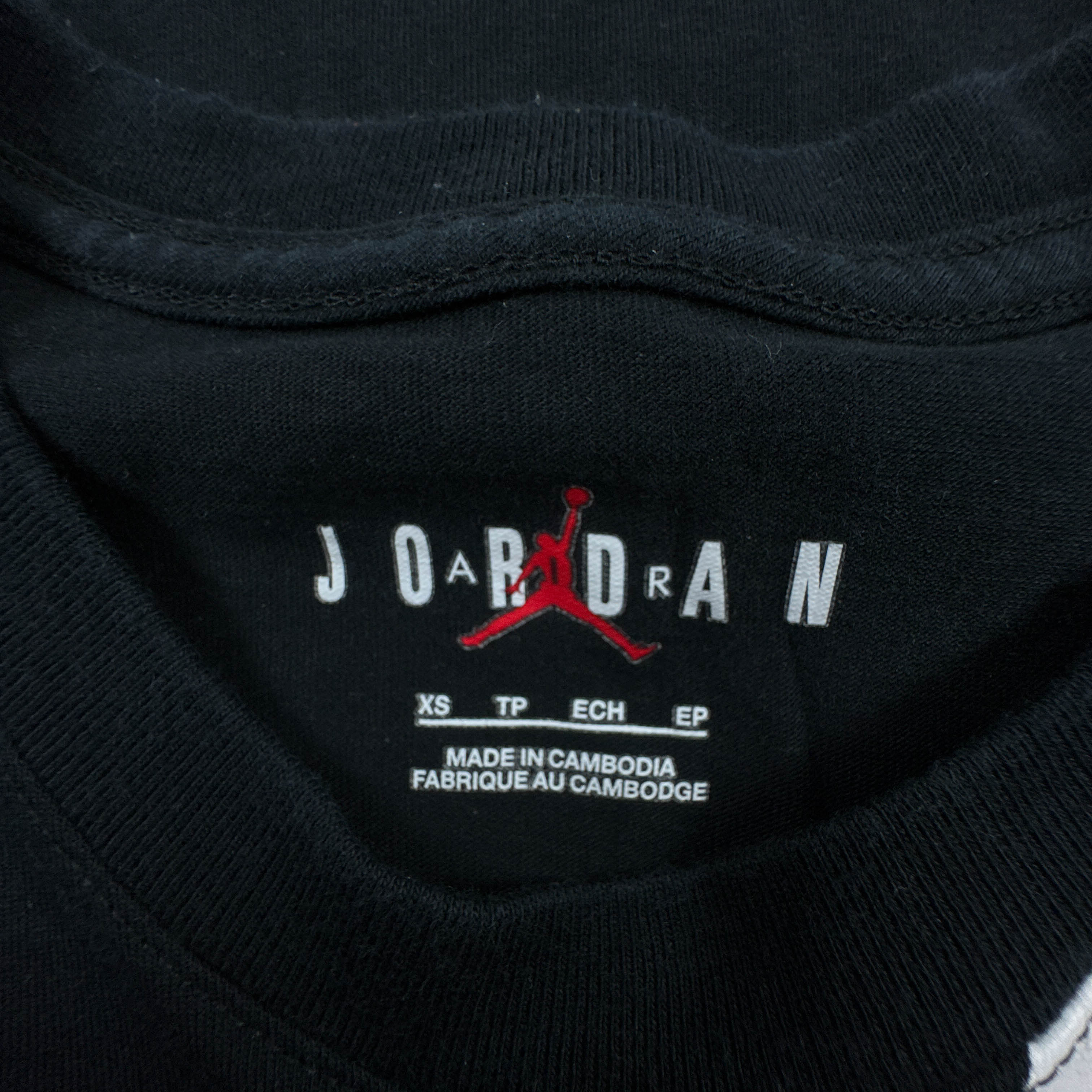T shirt Air Jordan nera a girocollo in cotone - Taglia XS uomo