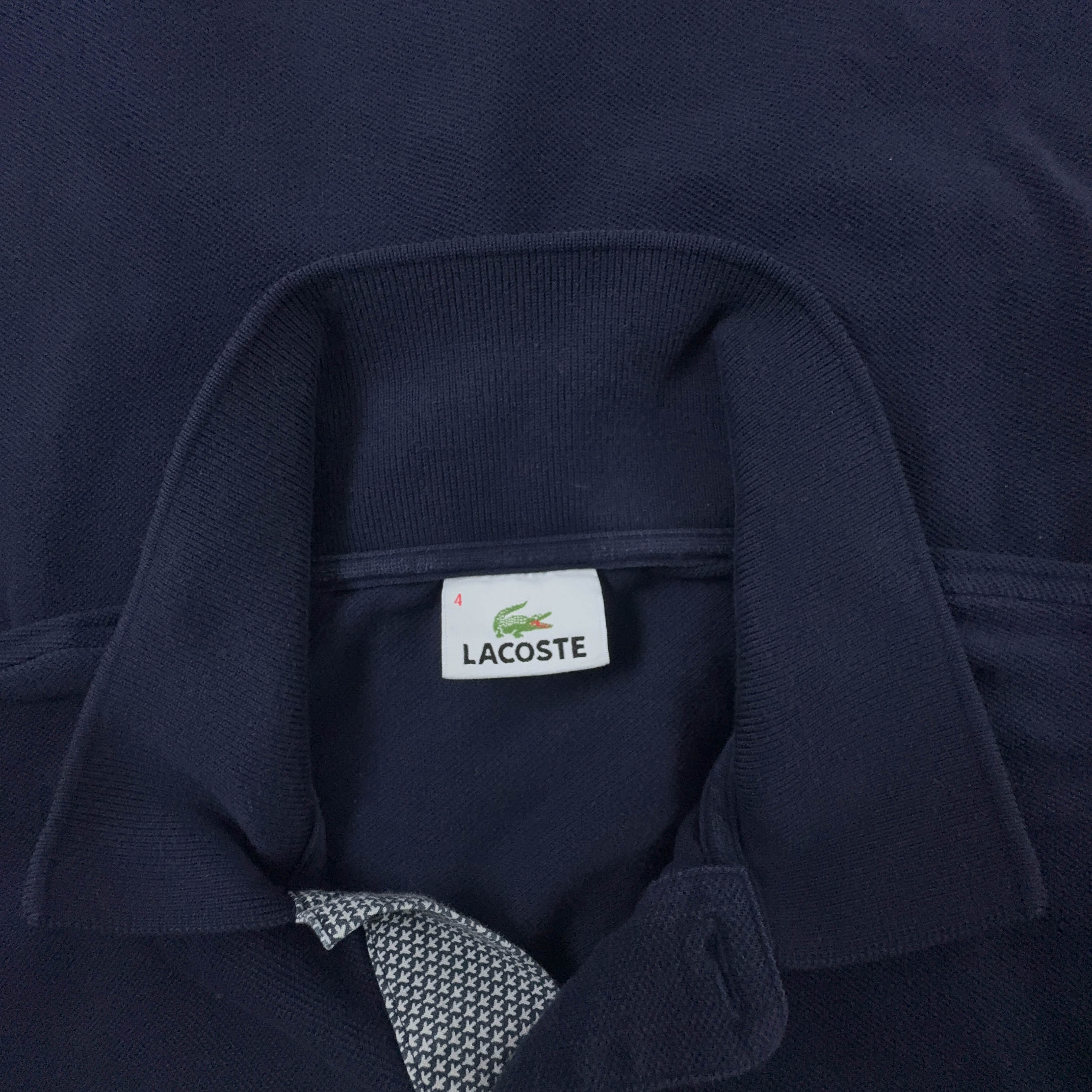 Polo Lacoste blu scuro a tinta unita in cotone - Taglia S/M uomo