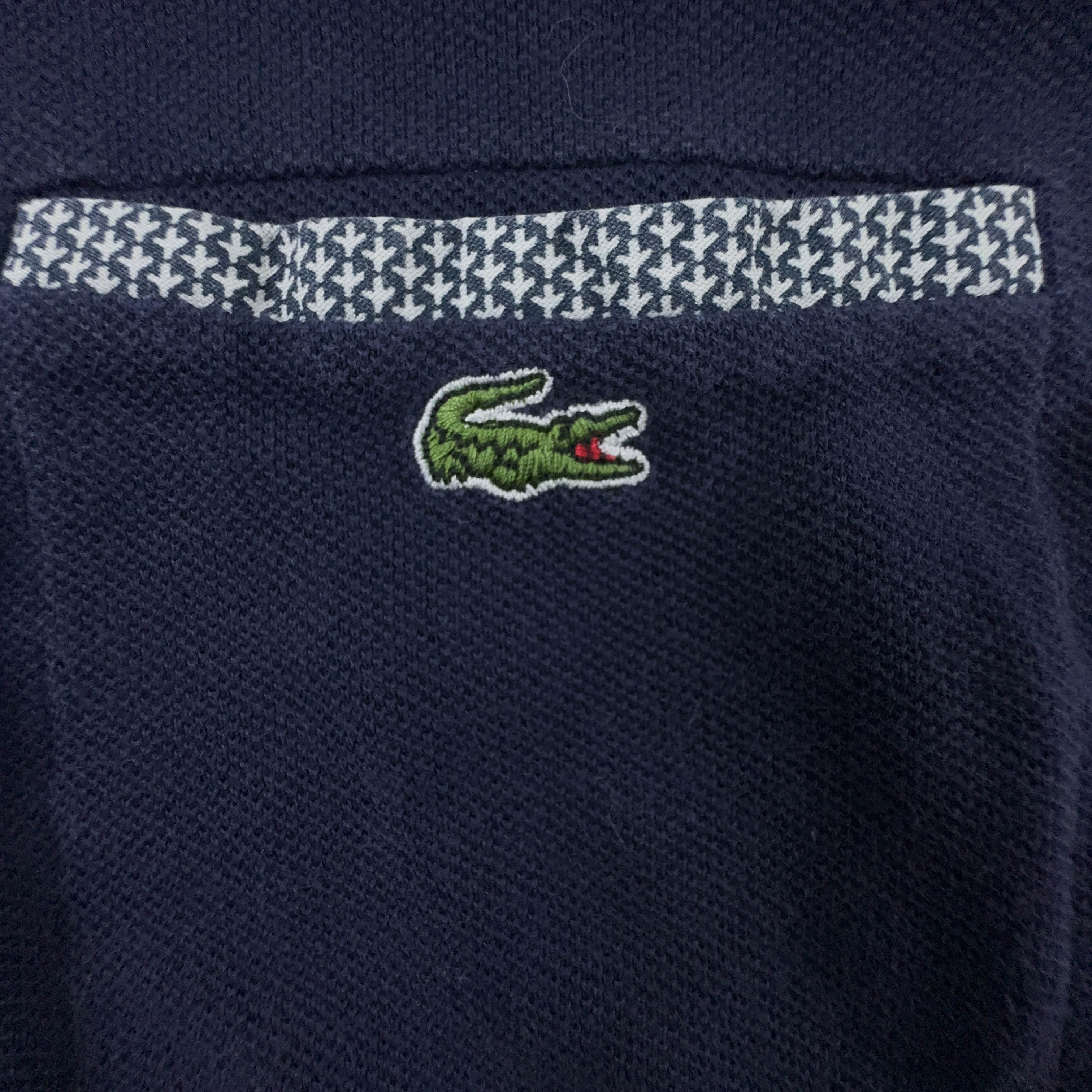 Polo Lacoste blu scuro a tinta unita in cotone - Taglia S/M uomo