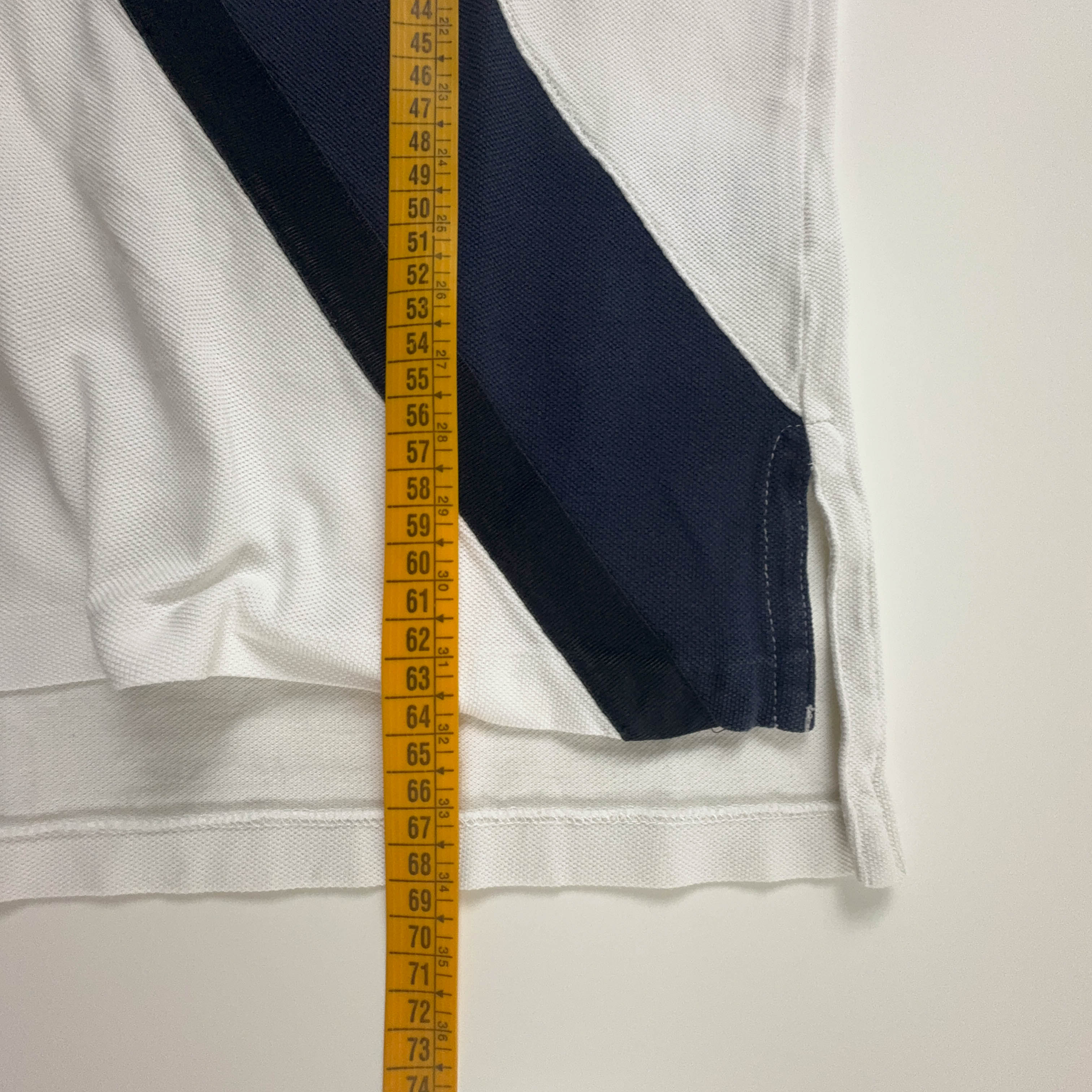 Polo Ralph Lauren bianca e blu in cotone custom fit - Taglia S uomo