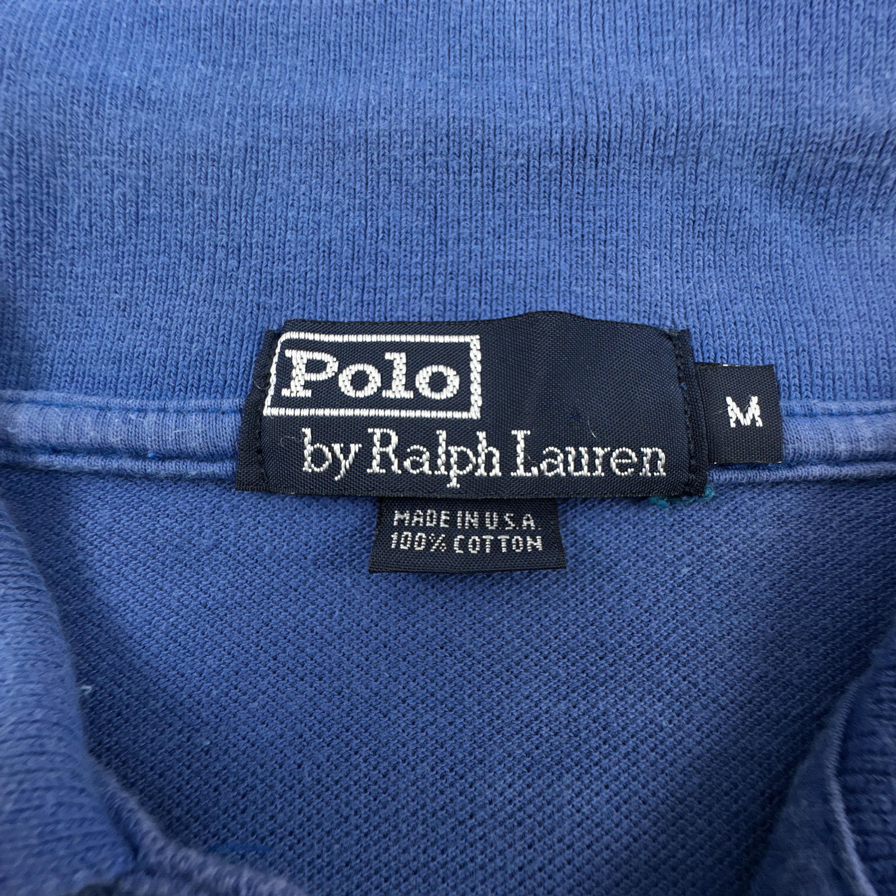 Polo Ralph Lauren blu a tinta unita in cotone - Taglia M/L uomo