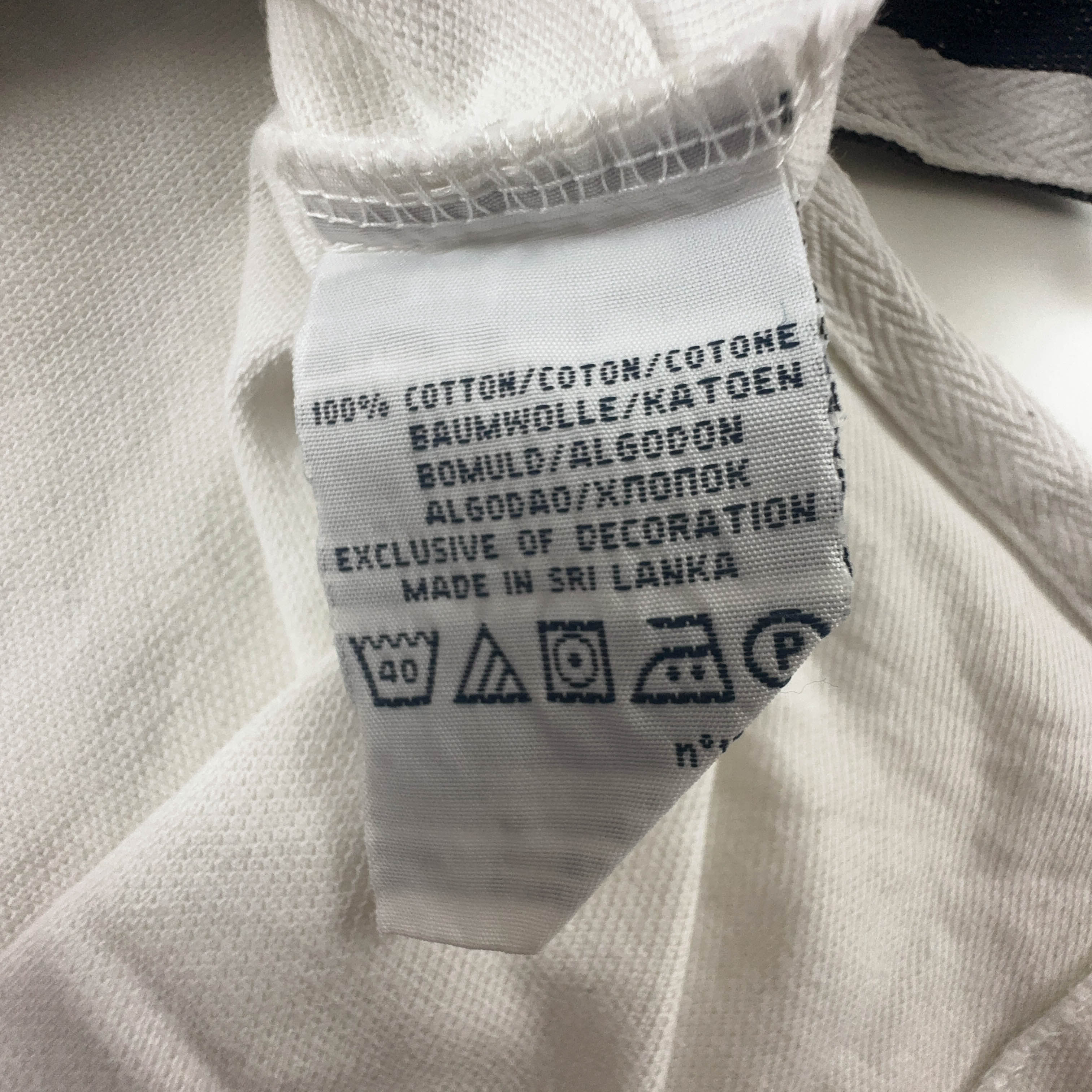 Polo Ralph Lauren bianca e blu in cotone custom fit - Taglia S uomo