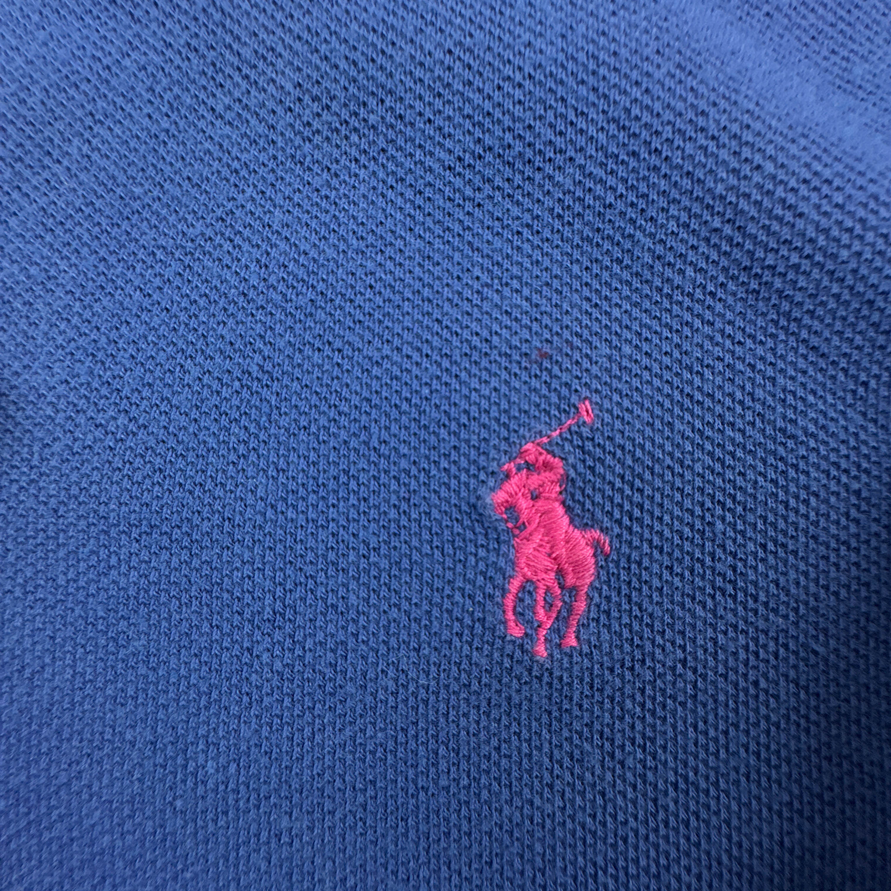 Polo Ralph Lauren blu a tinta unita in cotone - Taglia M/L uomo