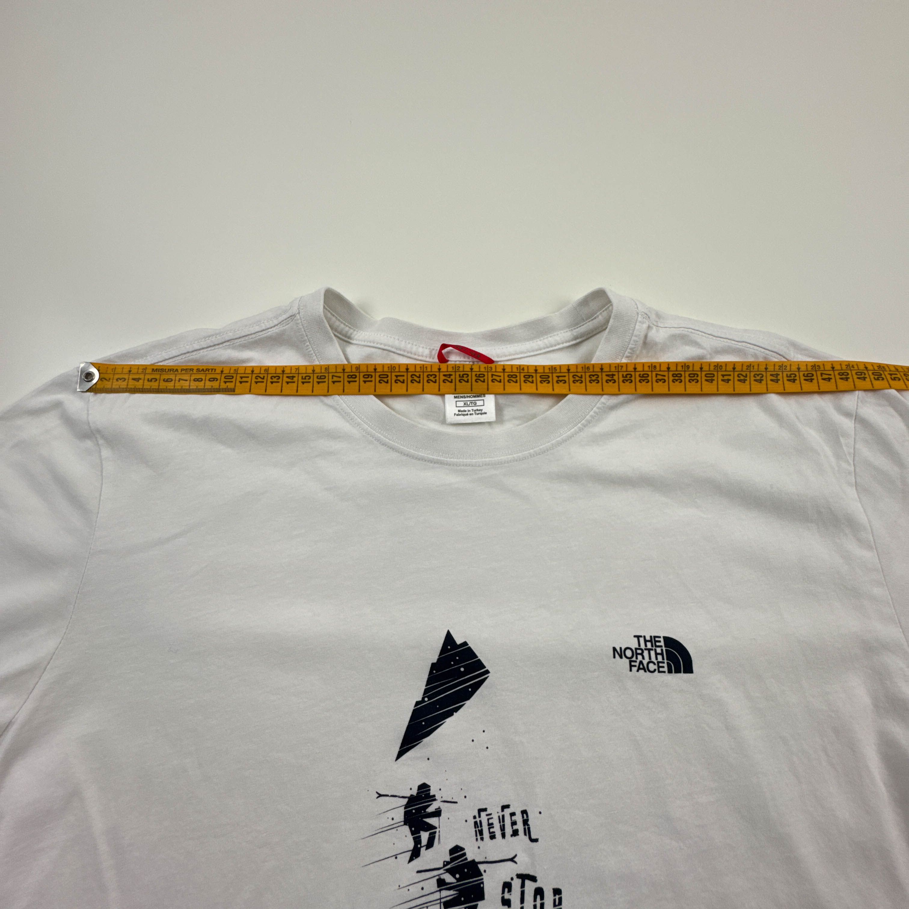 T shirt The North face bianca a girocollo in cotone con stampa - Taglia L/XL uomo