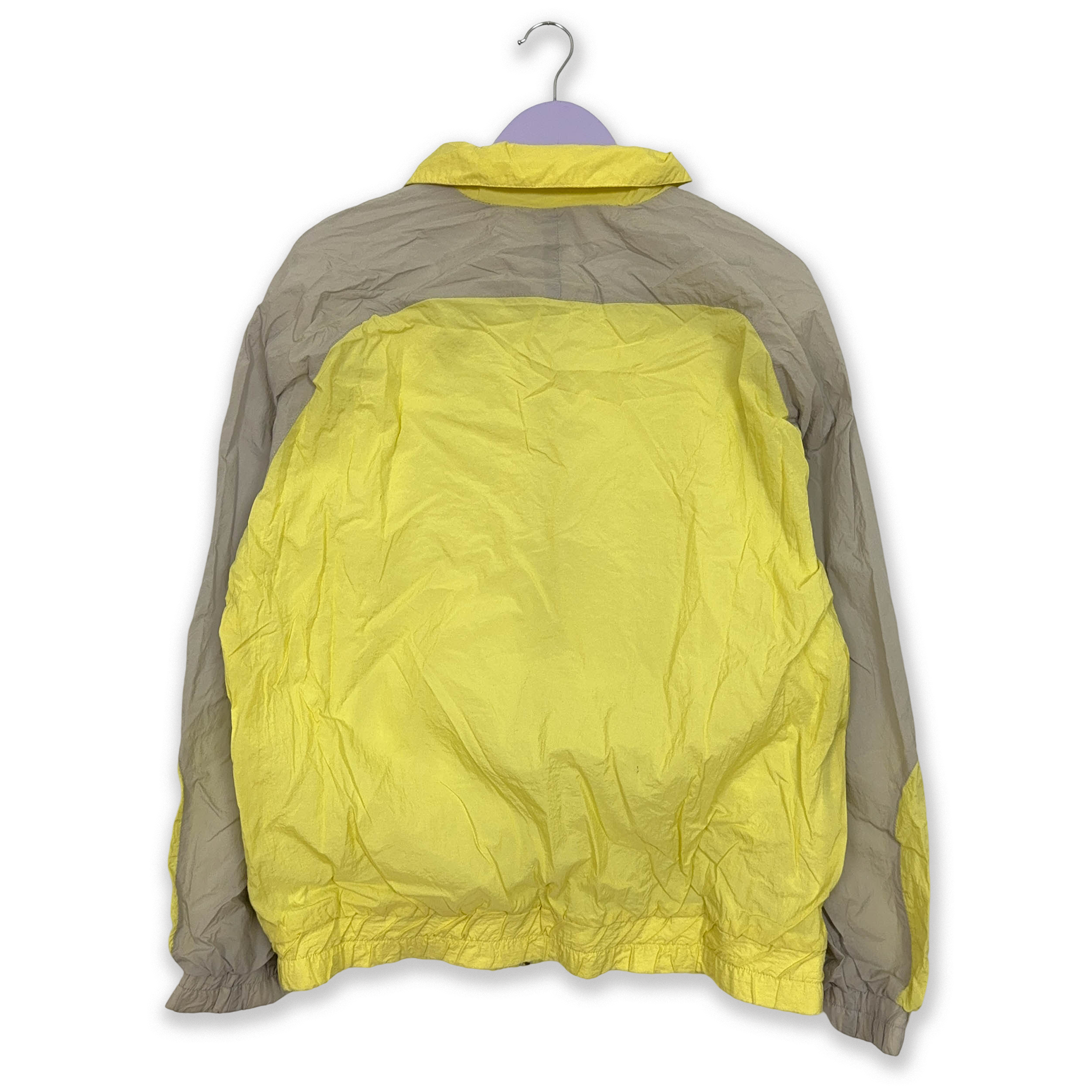Giacca a vento Puma Vintage grigia e gialla con zip anni 90 - Taglia M/L uomo