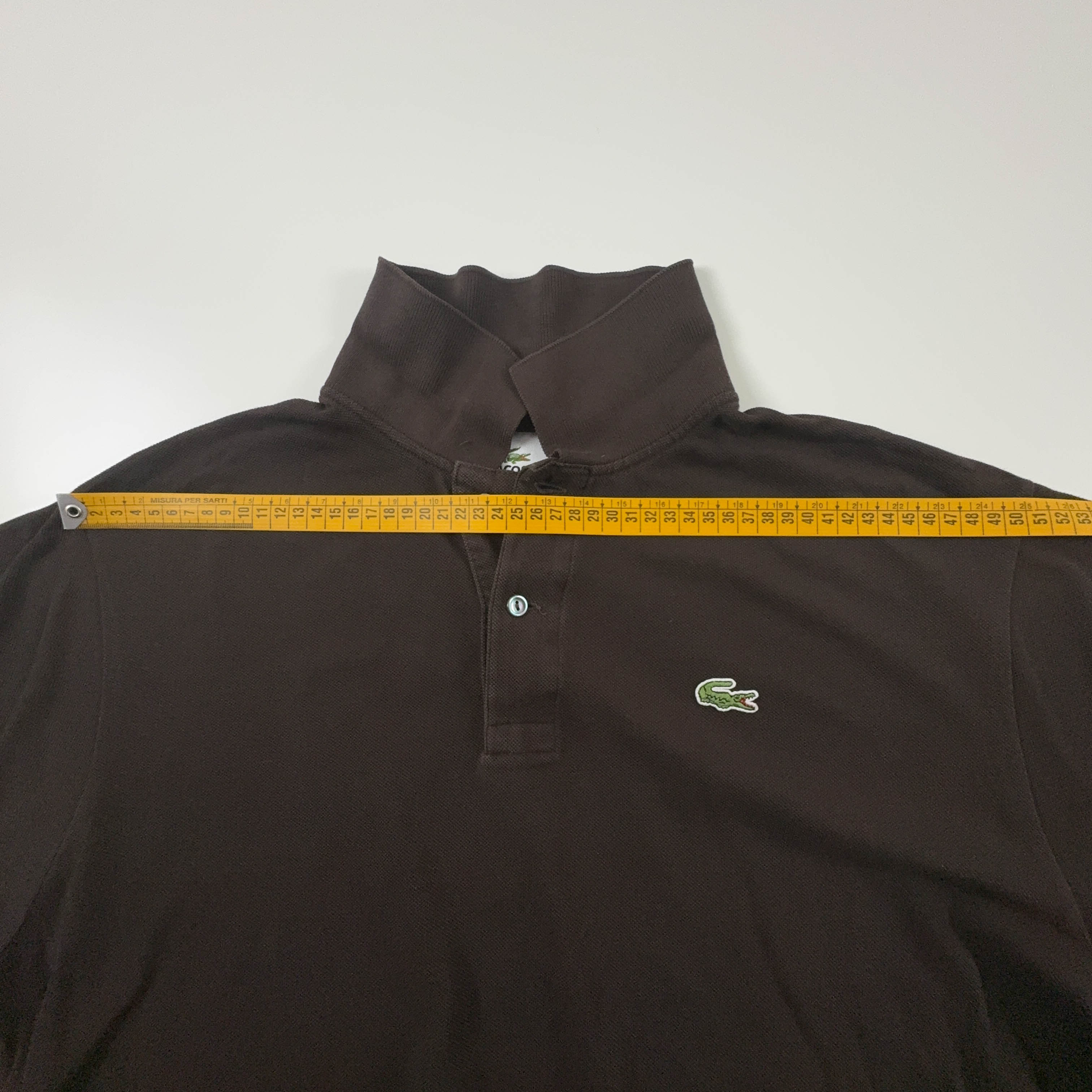 Polo Lacoste marrone scuro a tinta unita - Taglia L/XL uomo