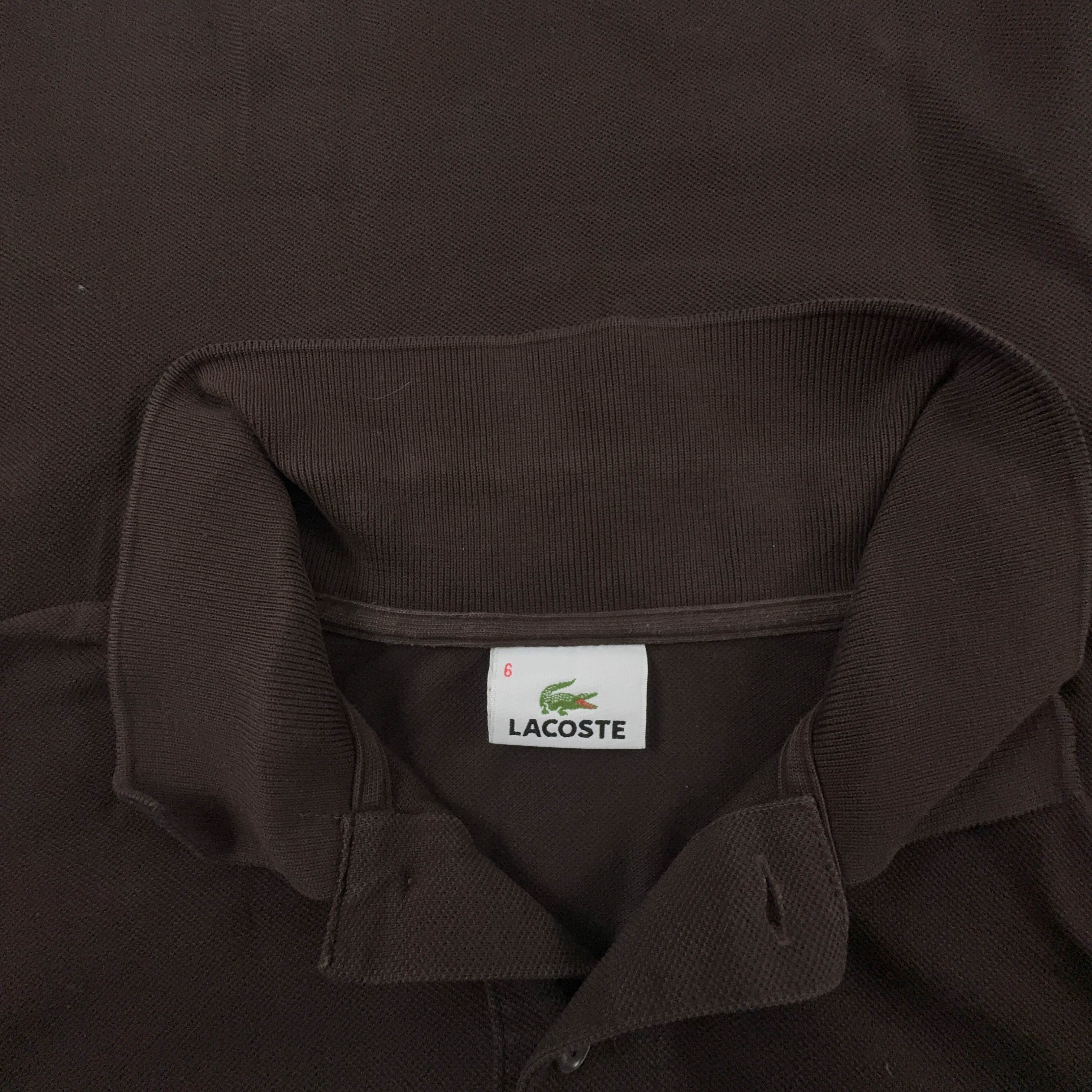 Polo Lacoste marrone scuro a tinta unita - Taglia L/XL uomo