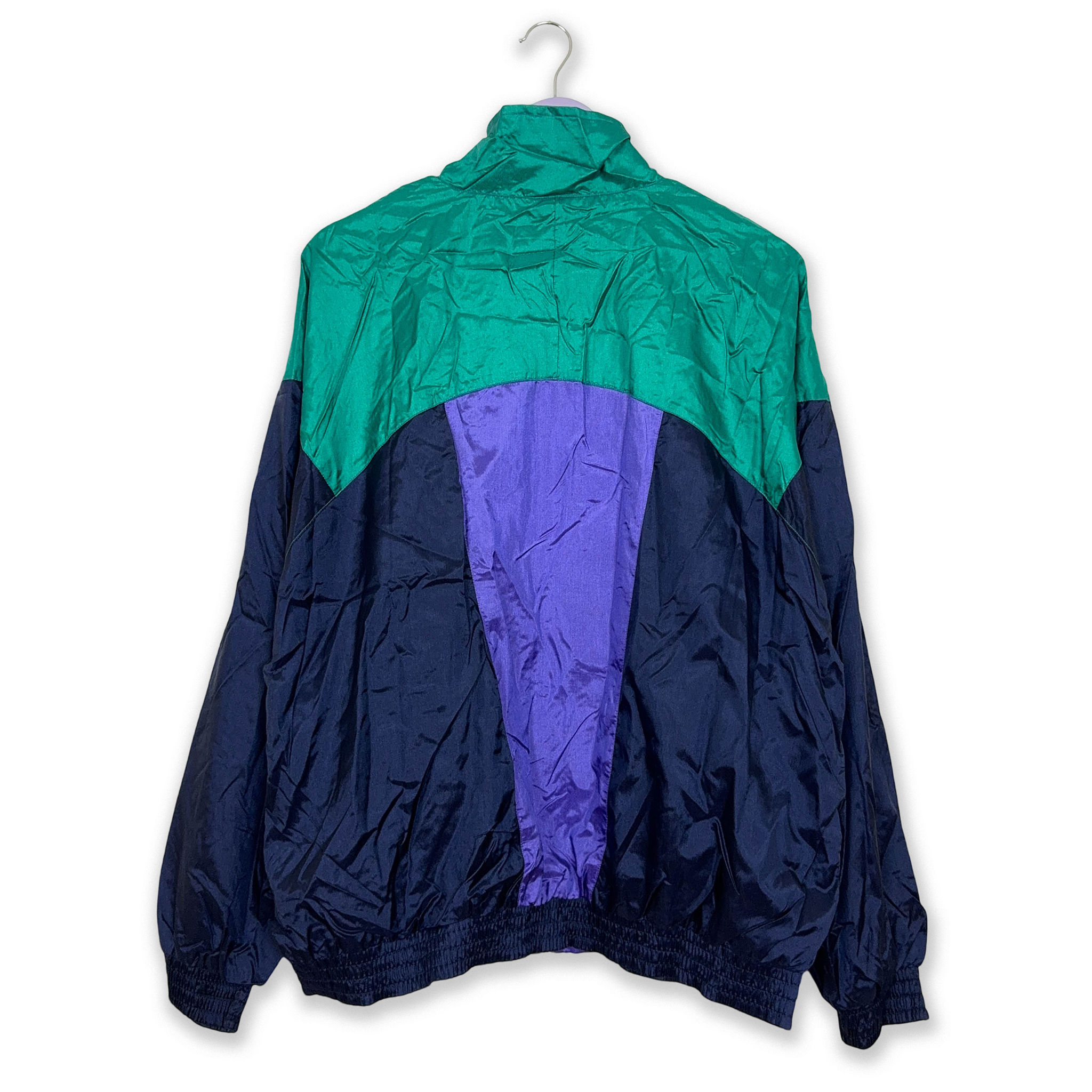 Giacca a vento Nike Vintage blu e verde con zip anni 90 - Taglia XL uomo