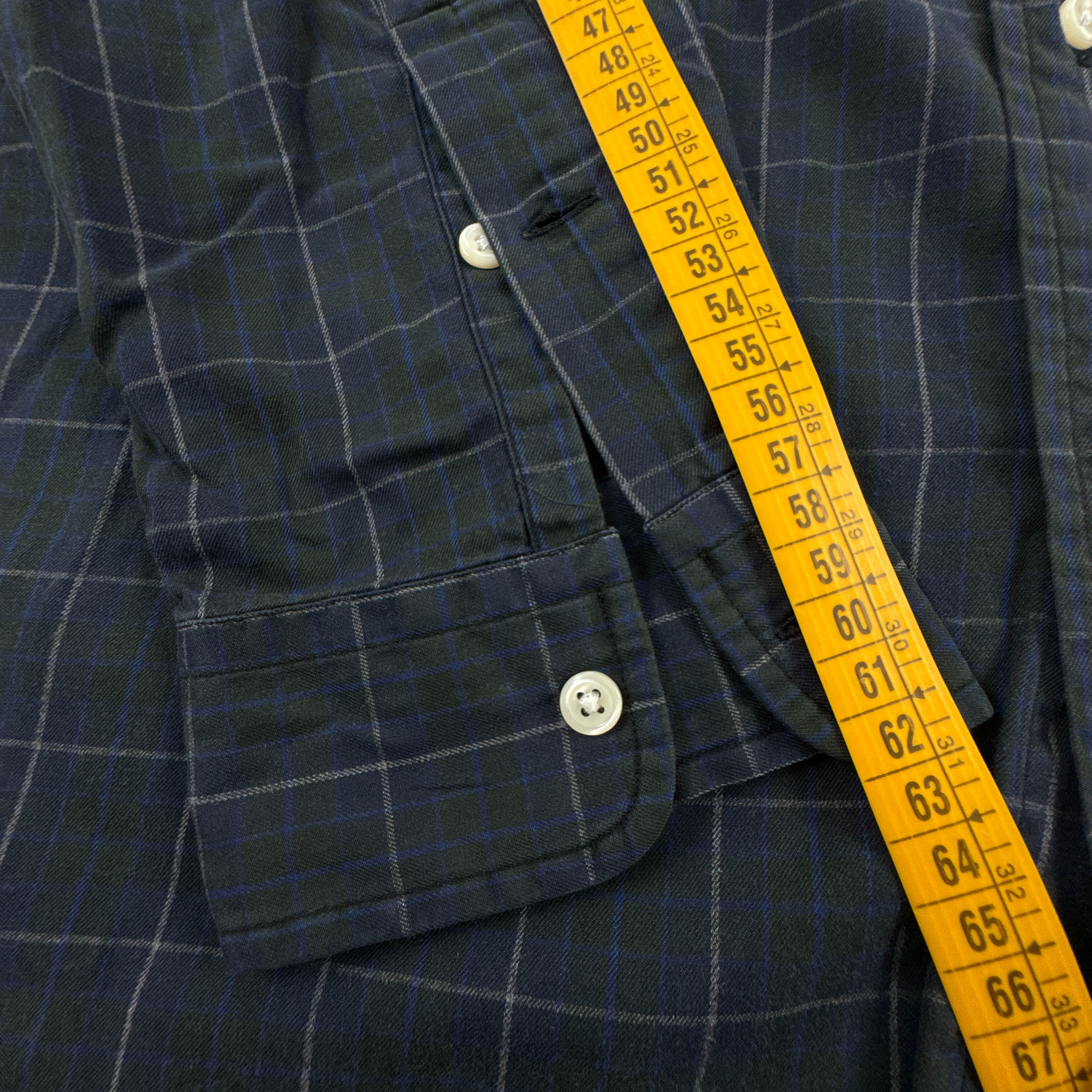 Camicia Ralph Lauren nera e blu a quadri in cotone - Taglia L uomo