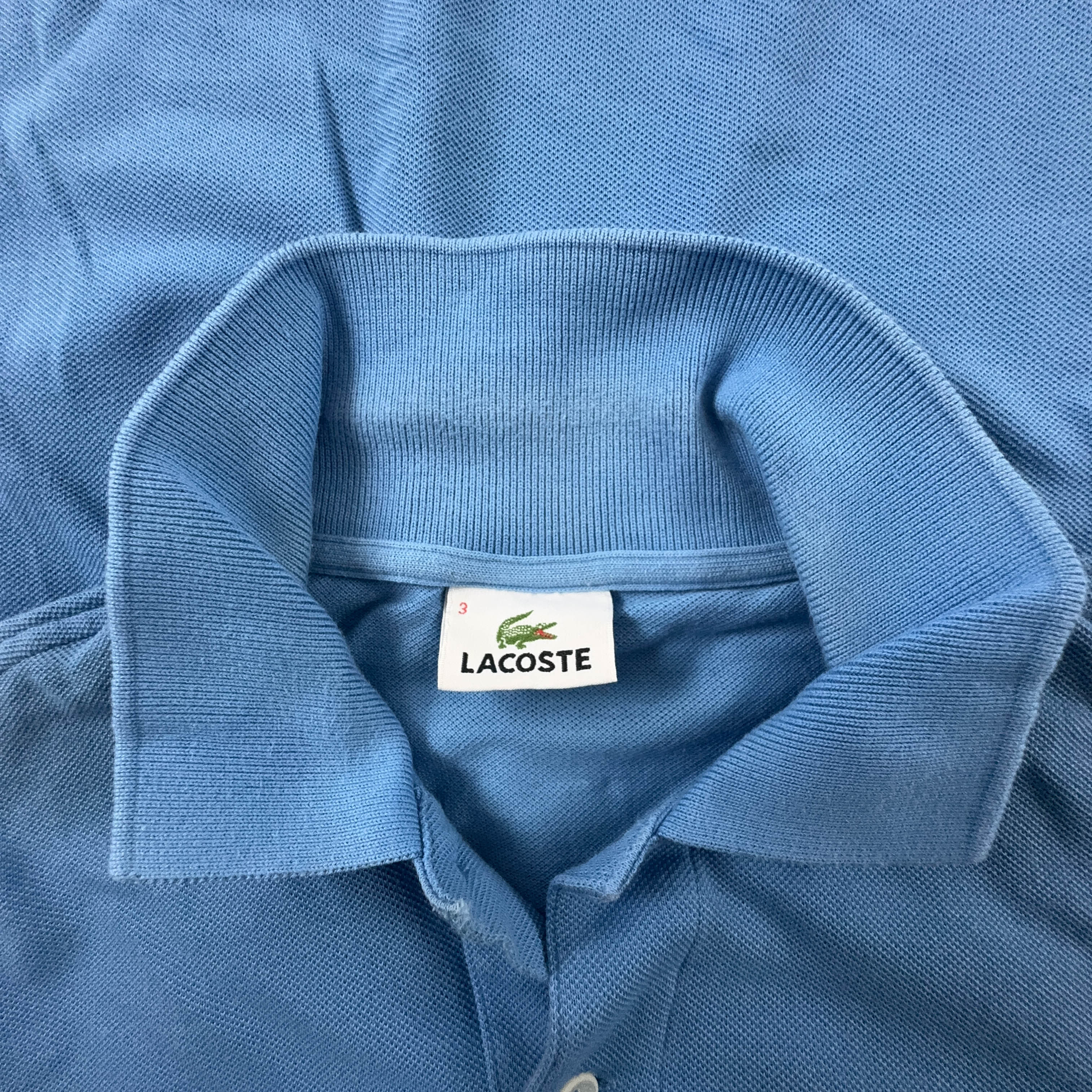 Polo Lacoste azzurra tinta unita in cotone - Taglia 3 uomo