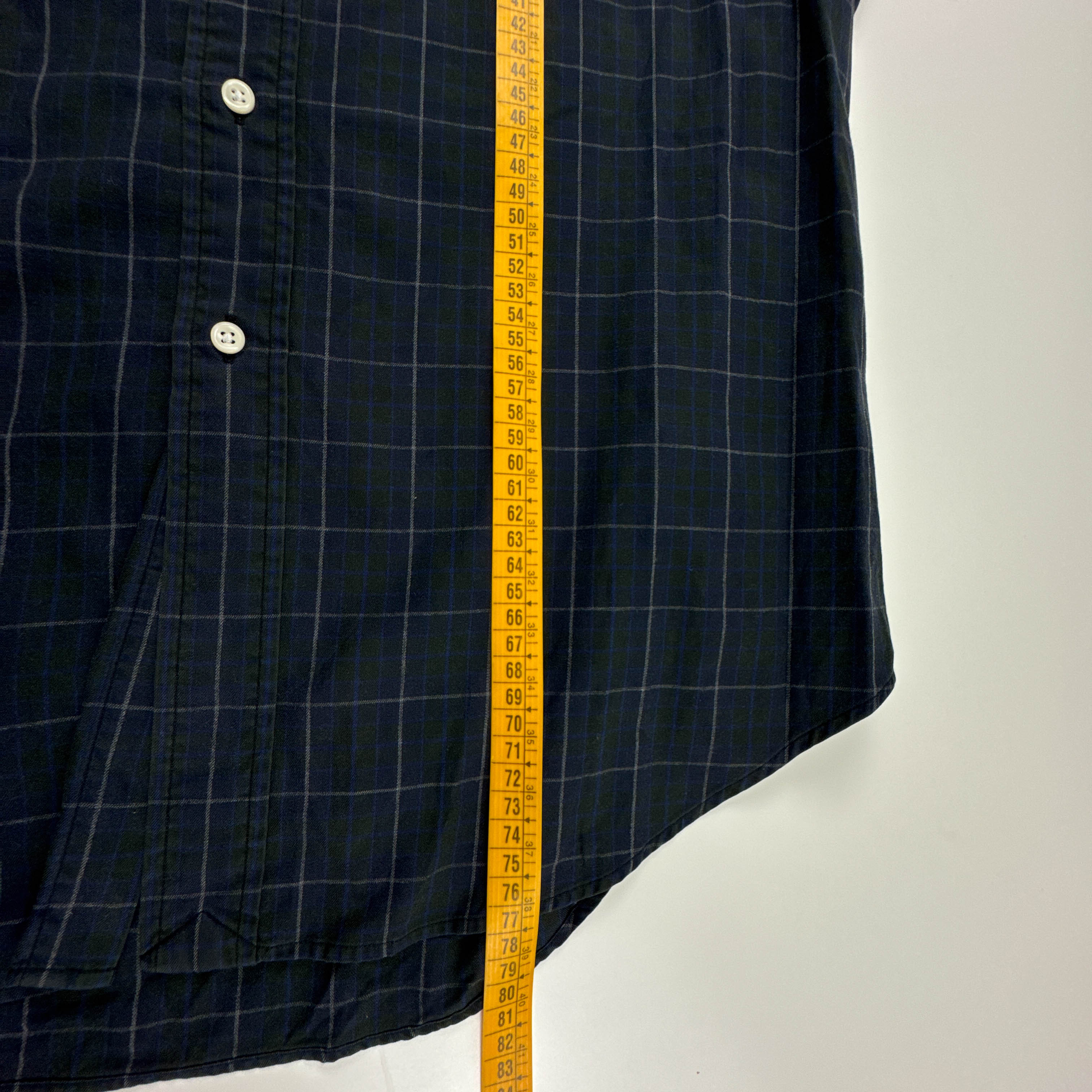 Camicia Ralph Lauren nera e blu a quadri in cotone - Taglia L uomo