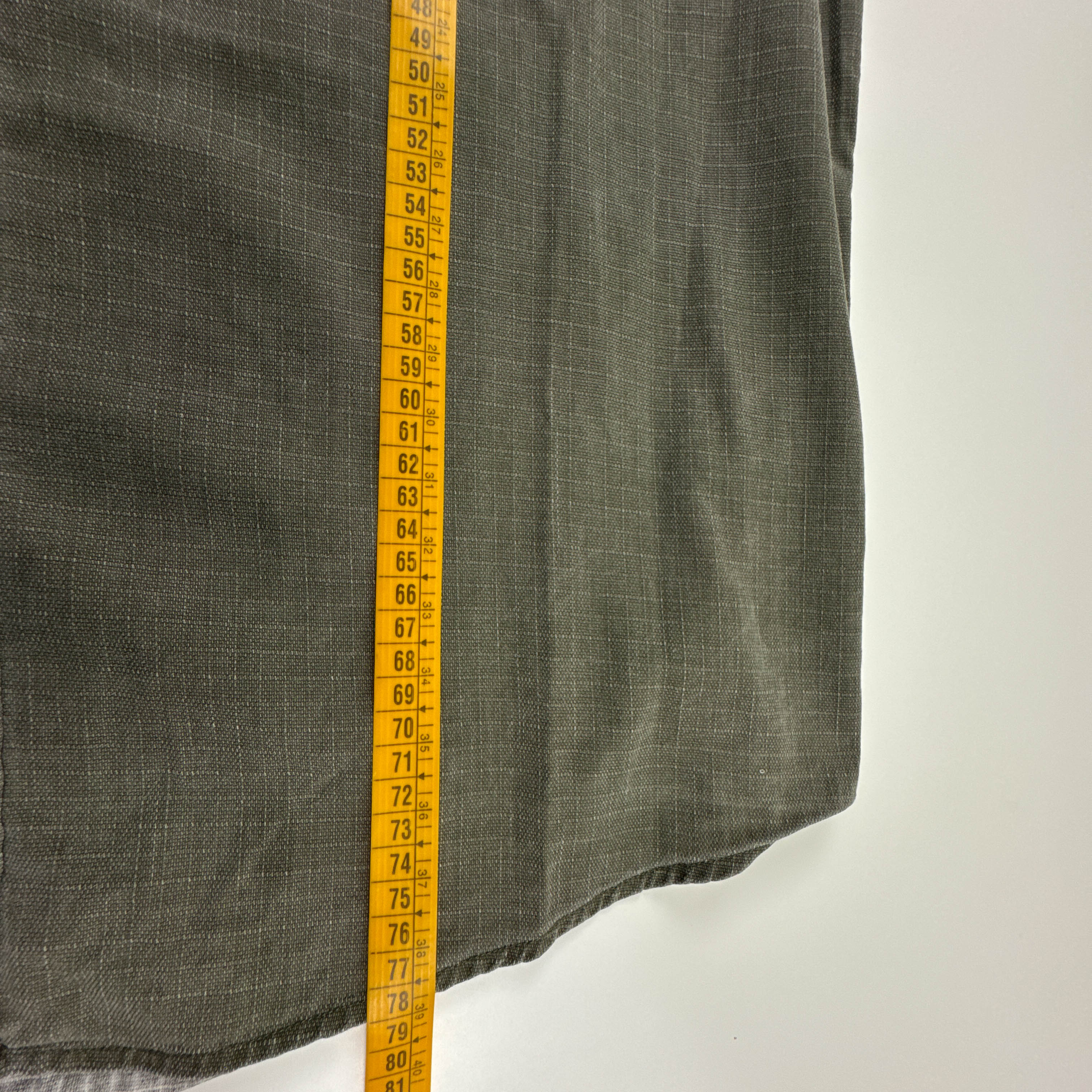 Camicia Tommy Hilfiger verde militare a tinta unita in cotone - Taglia M/L uomo
