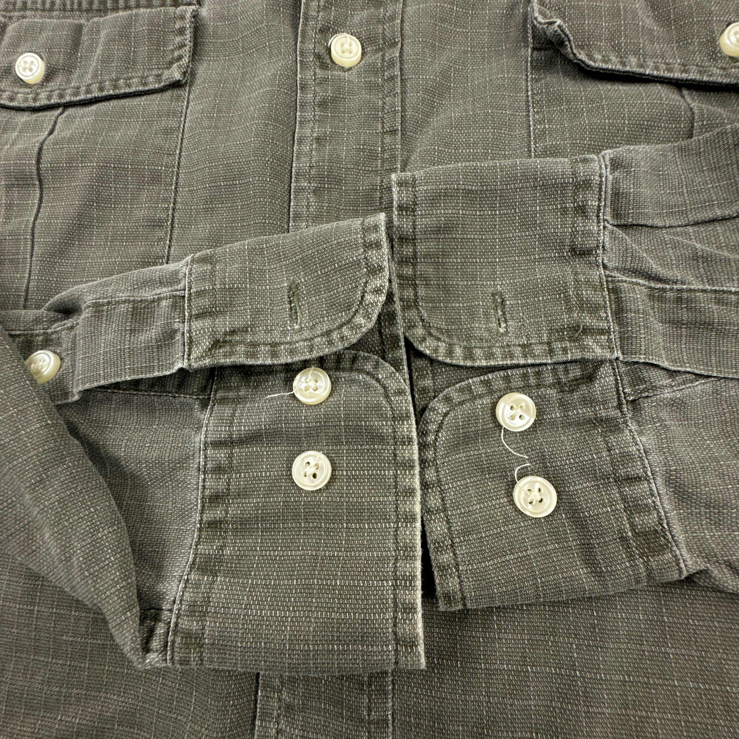 Camicia Tommy Hilfiger verde militare a tinta unita in cotone - Taglia M/L uomo