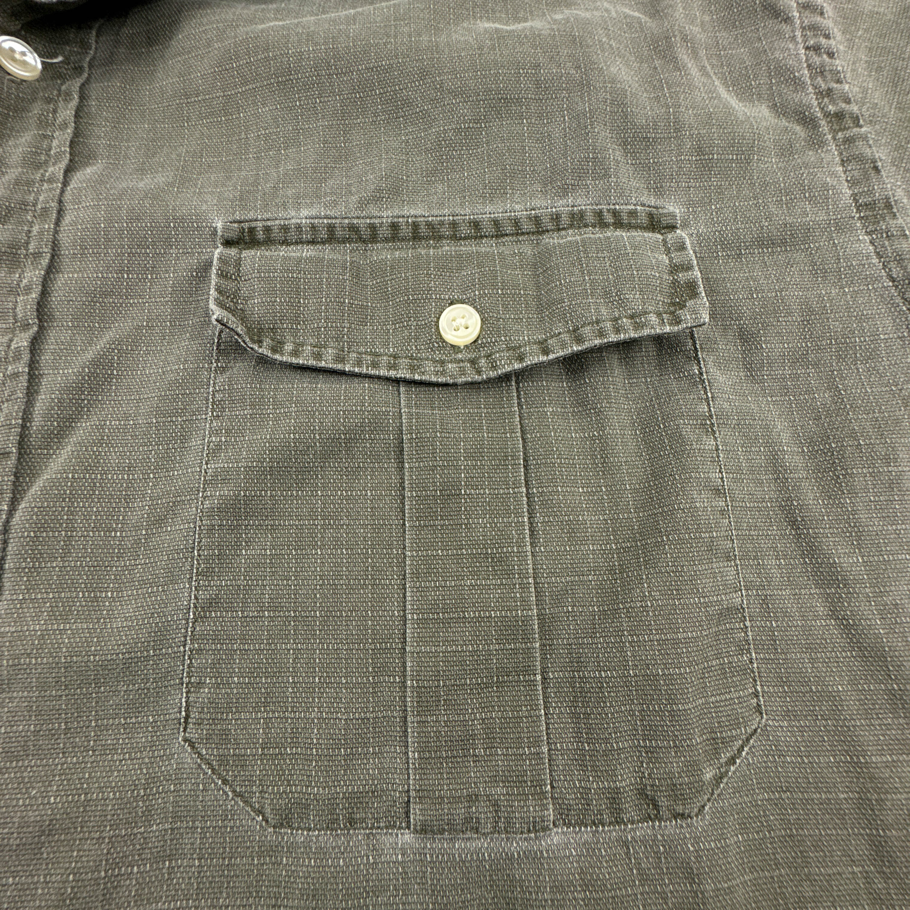 Camicia Tommy Hilfiger verde militare a tinta unita in cotone - Taglia M/L uomo