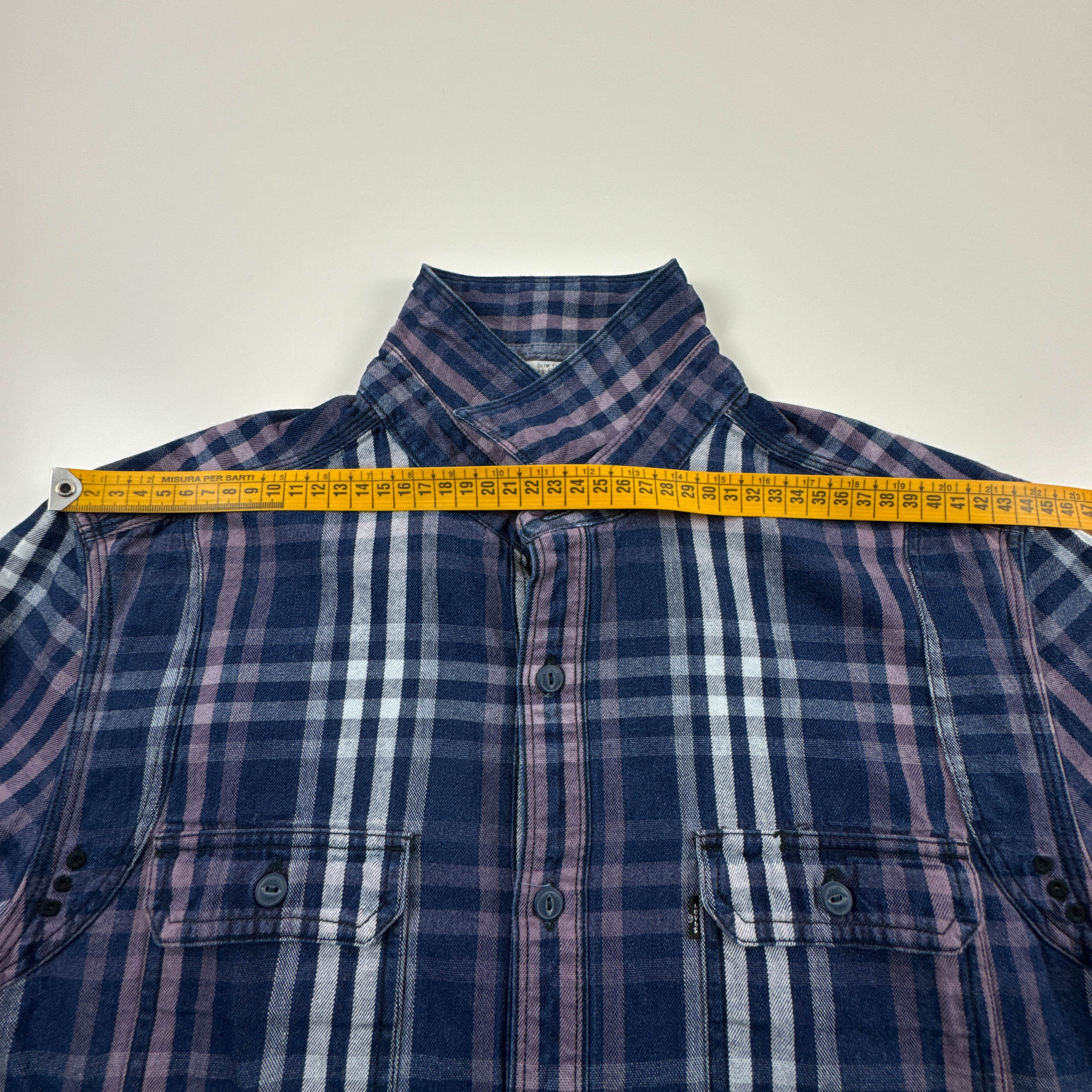 Camicia Levi's Vintage blu e viola a quadri in cotone - Taglia M uomo