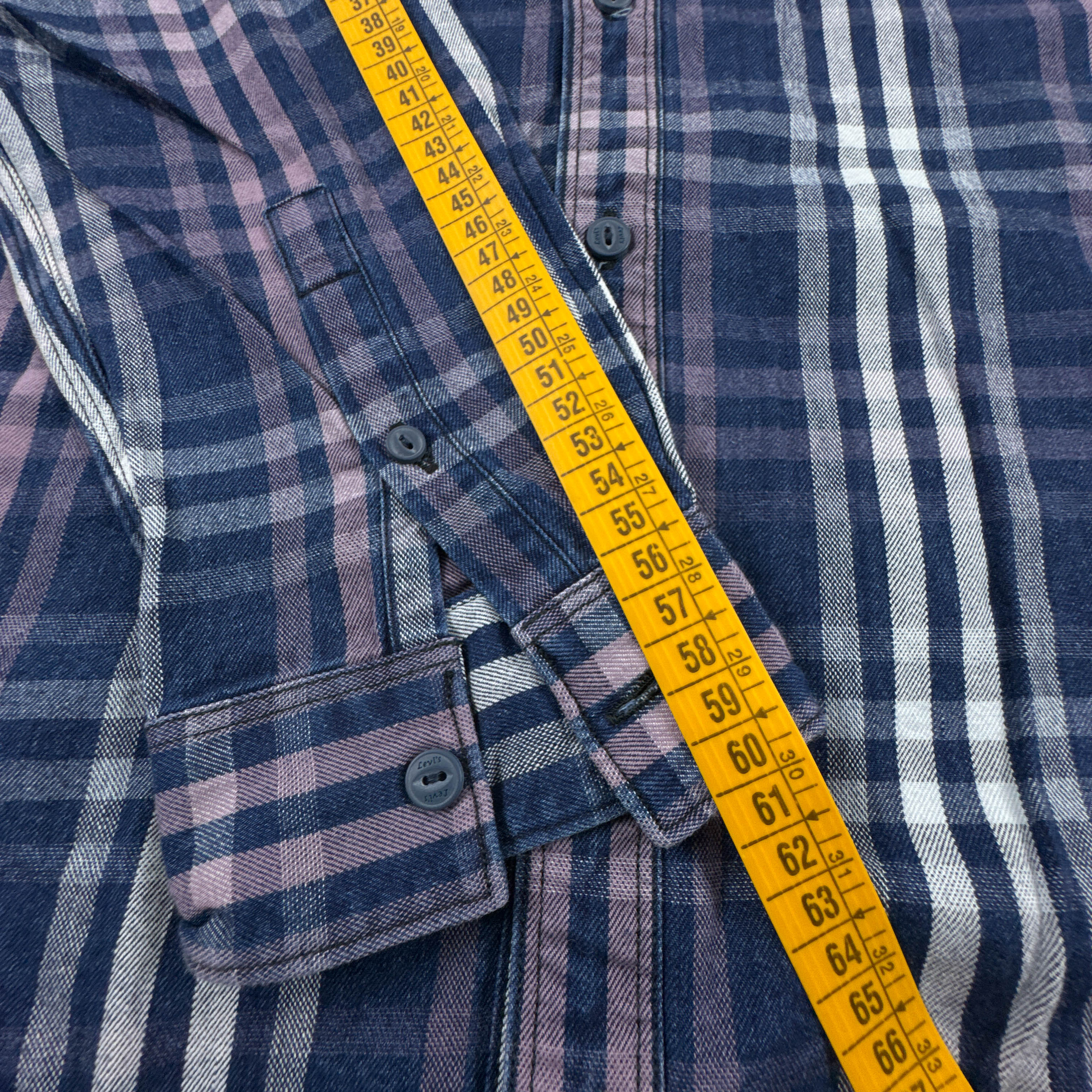 Camicia Levi's Vintage blu e viola a quadri in cotone - Taglia M uomo