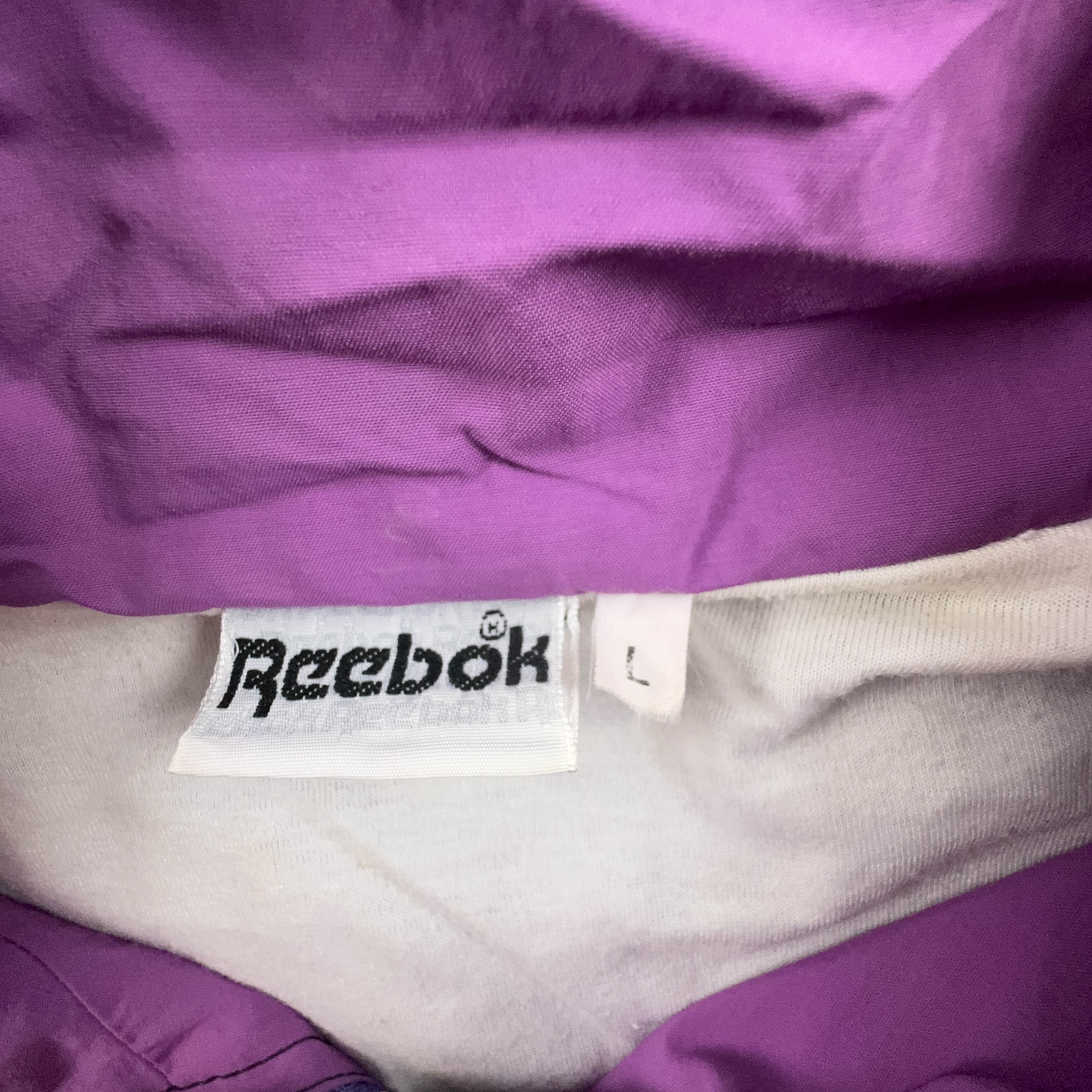 Giacca a vento Reebok Vintage viola a fantasia crazy style quarter zip - Taglia XL uomo