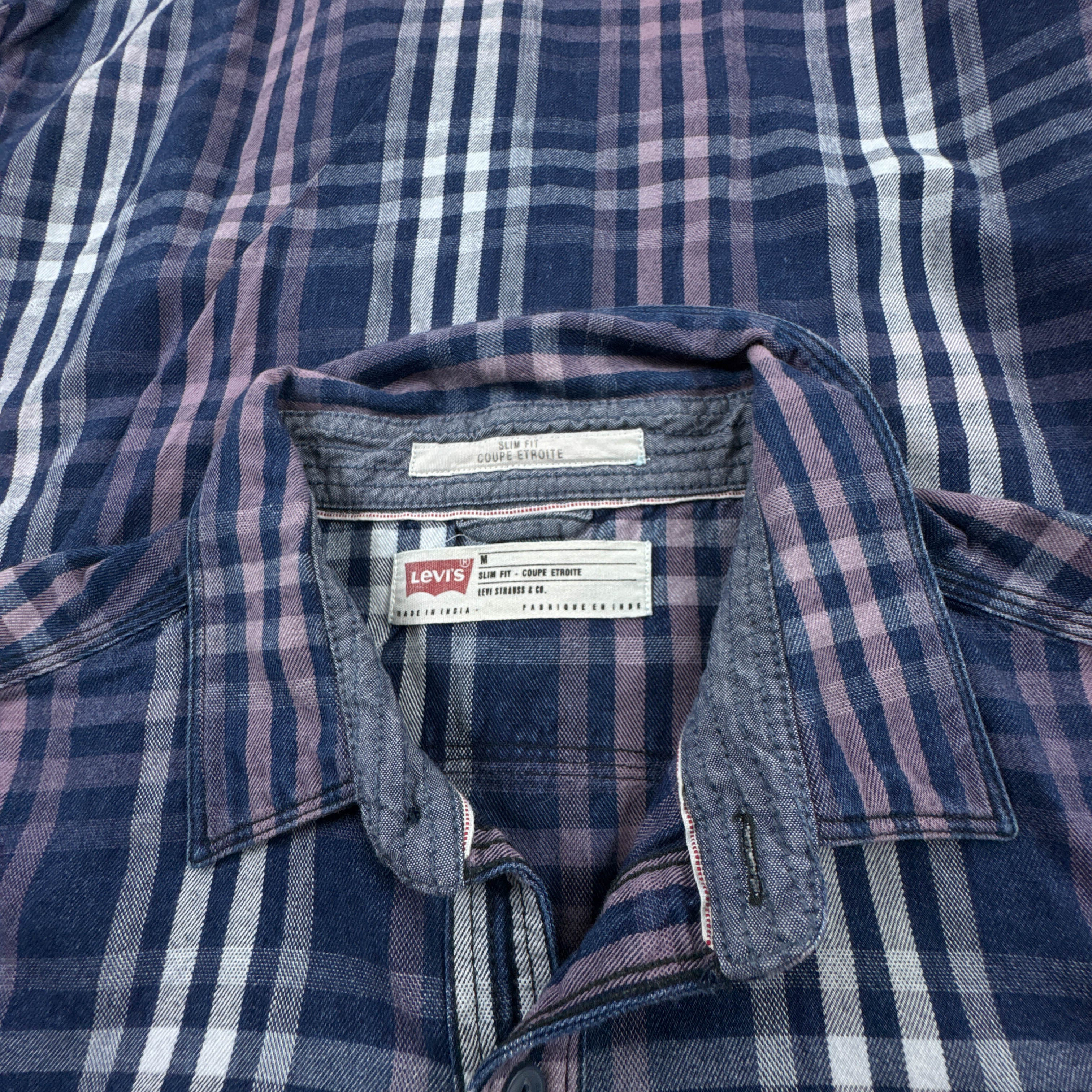 Camicia Levi's Vintage blu e viola a quadri in cotone - Taglia M uomo
