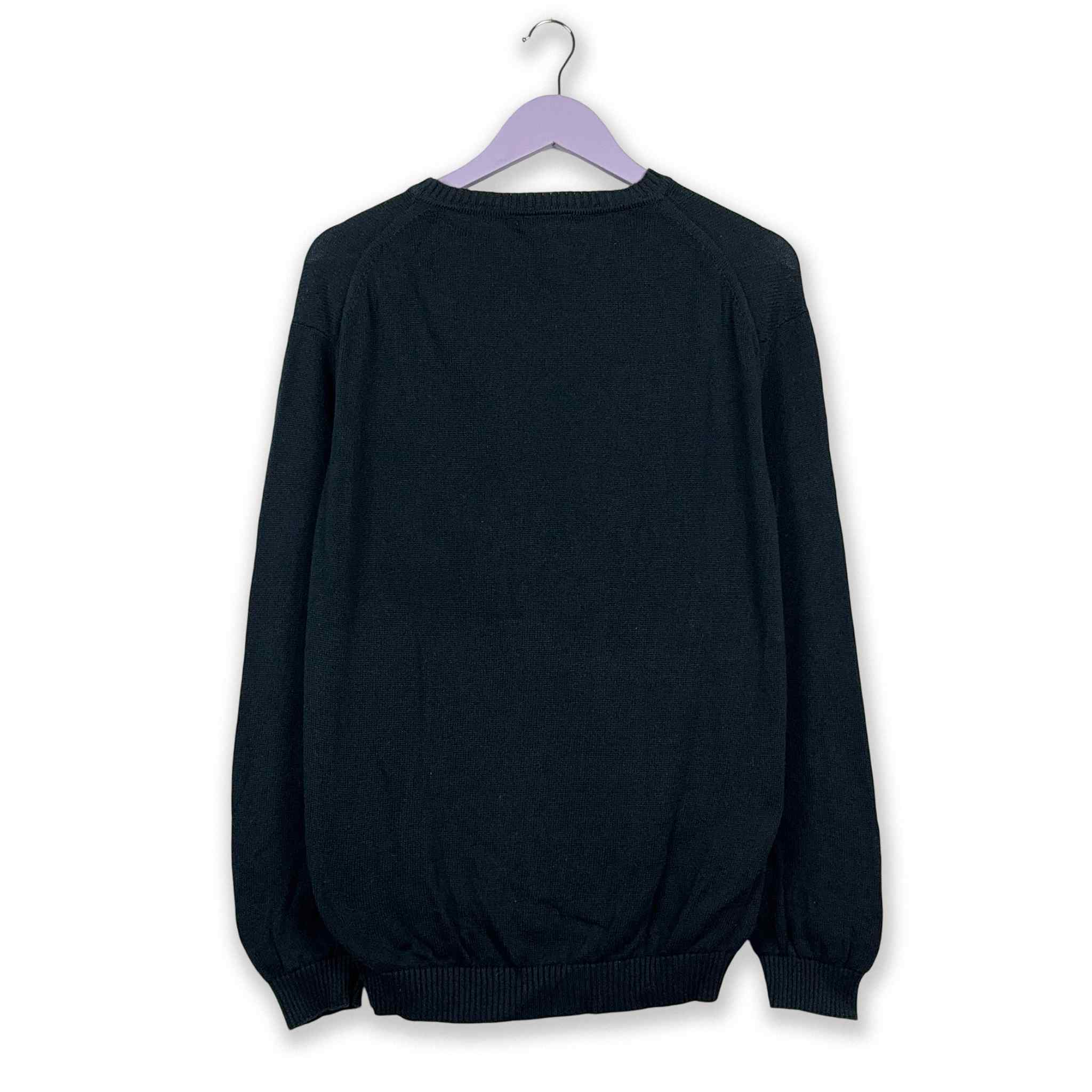 Maglione Lacoste blu scuro a girocollo tinta unita - Taglia XL uomo