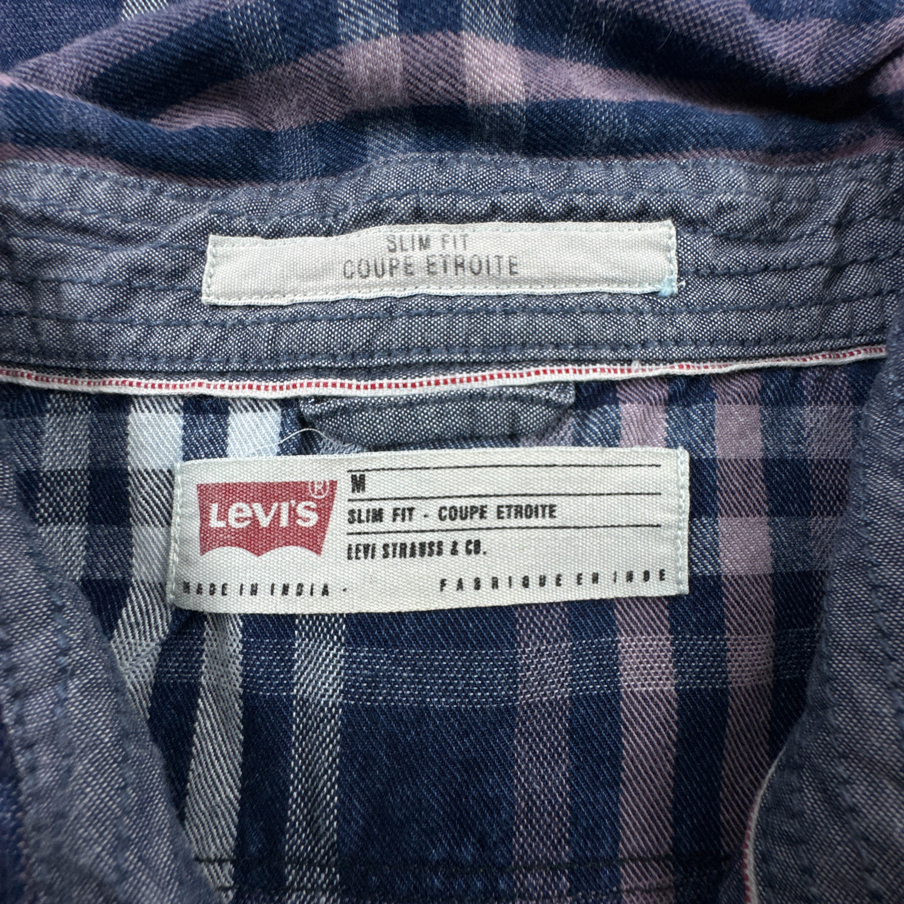 Camicia Levi's Vintage blu e viola a quadri in cotone - Taglia M uomo