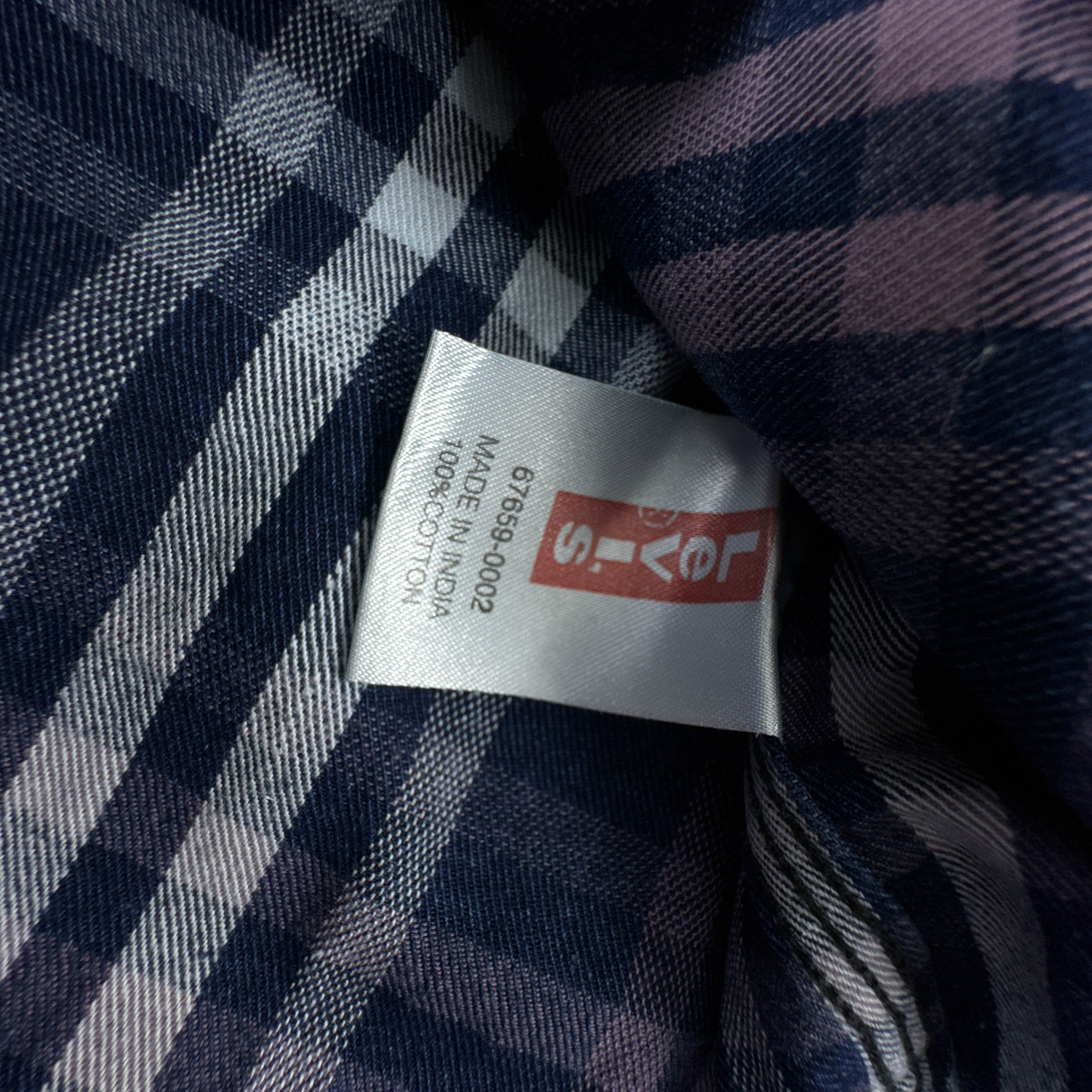 Camicia Levi's Vintage blu e viola a quadri in cotone - Taglia M uomo
