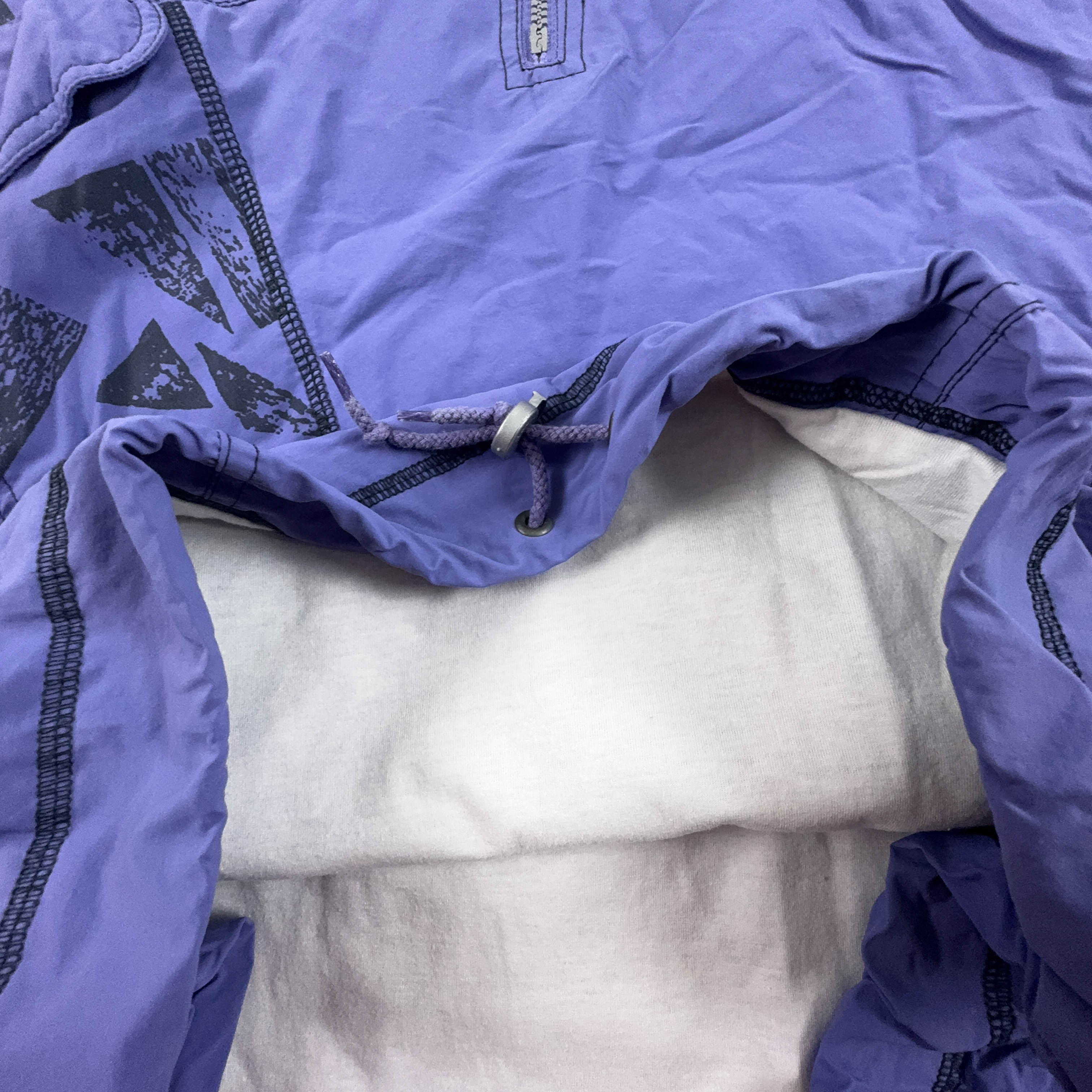 Giacca a vento Reebok Vintage viola a fantasia crazy style quarter zip - Taglia XL uomo