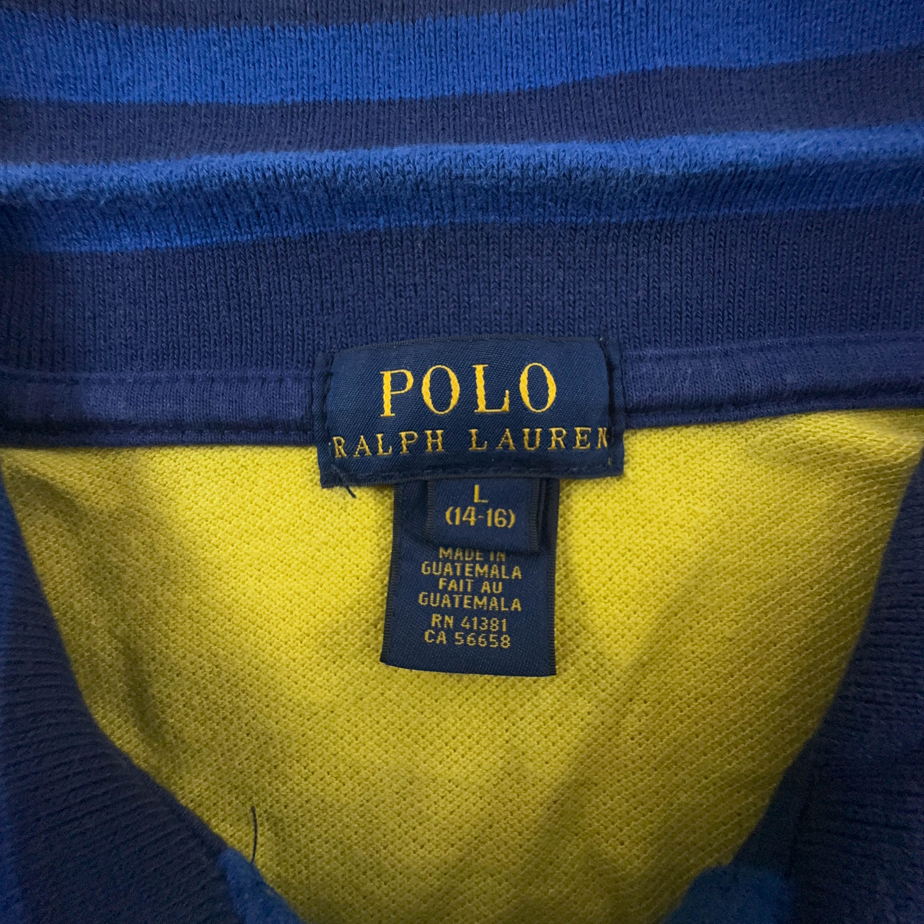 Polo Ralph Lauren big logo blu e gialla - Taglia S uomo
