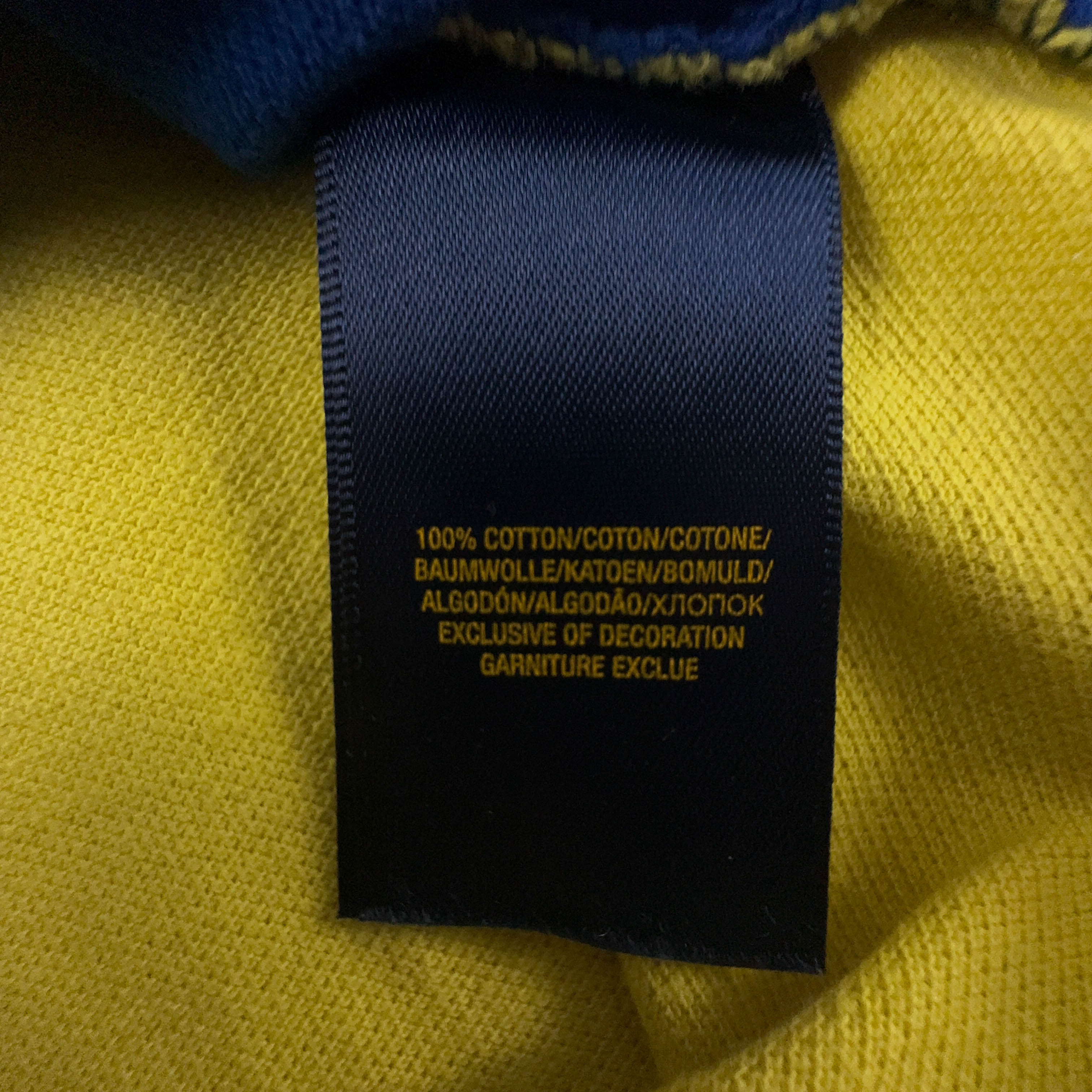 Polo Ralph Lauren big logo blu e gialla - Taglia S uomo