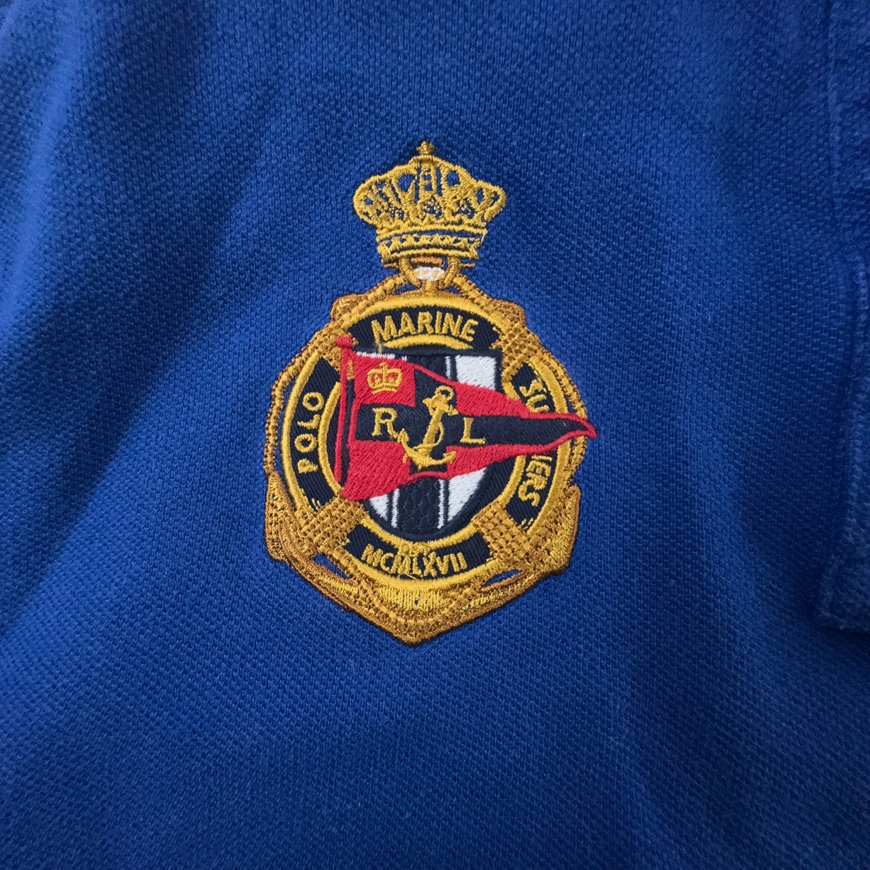 Polo Ralph Lauren big logo blu e gialla - Taglia S uomo