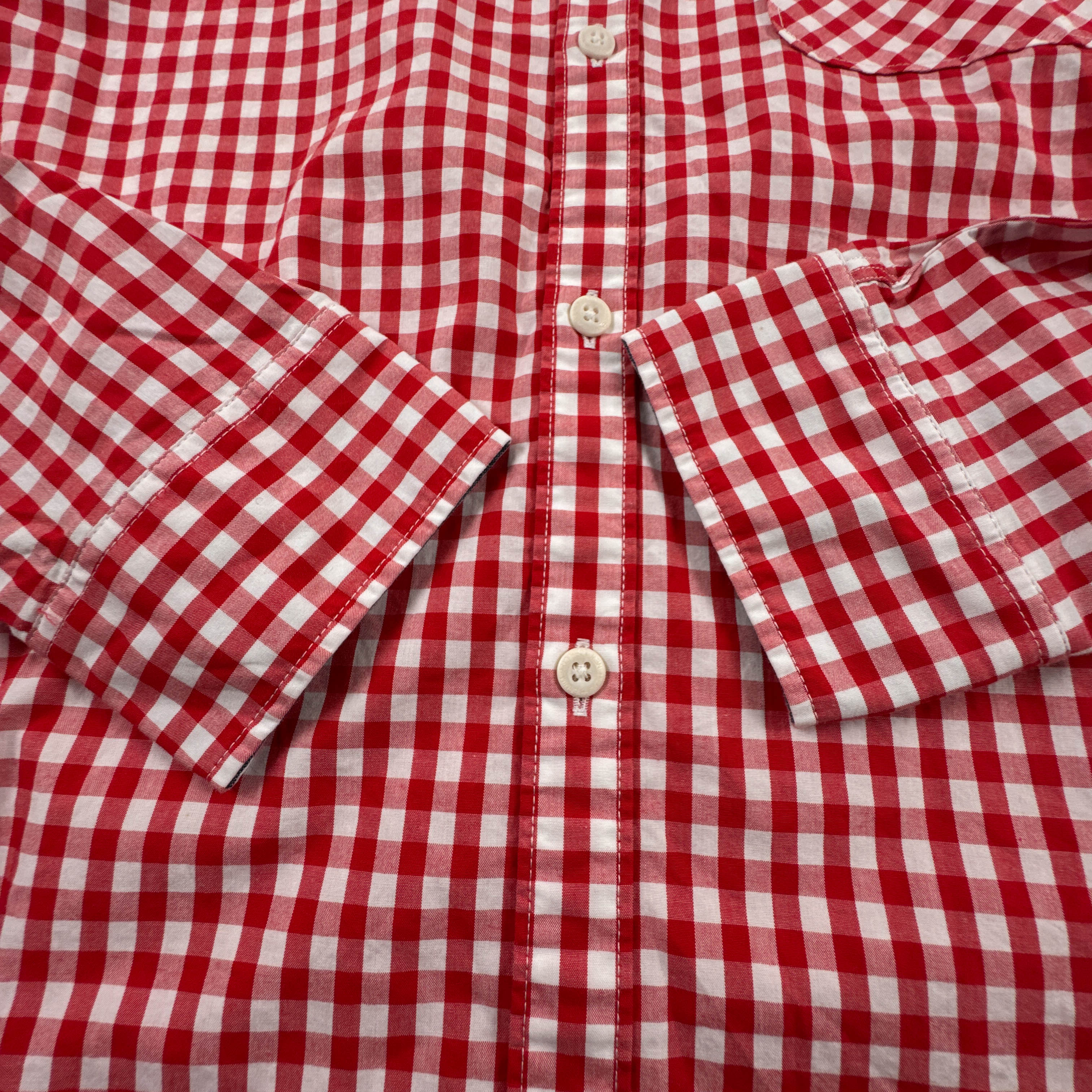 Camicia Tommy Hilfiger rossa e bianca a quadretti in cotone - Taglia M uomo
