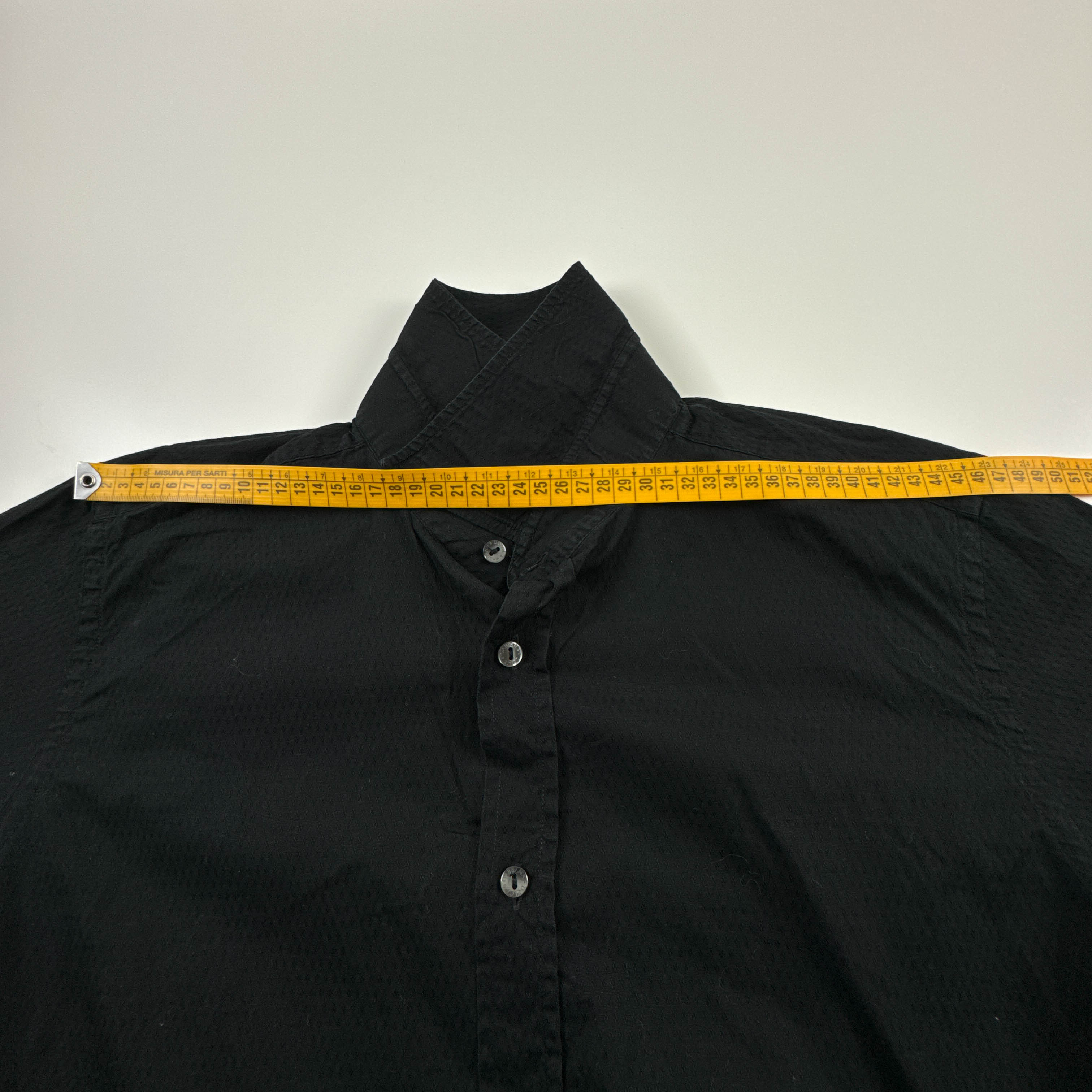 Camicia Dolce & Gabbana nera a tinta unita in cotone - Taglia 16 41 uomo