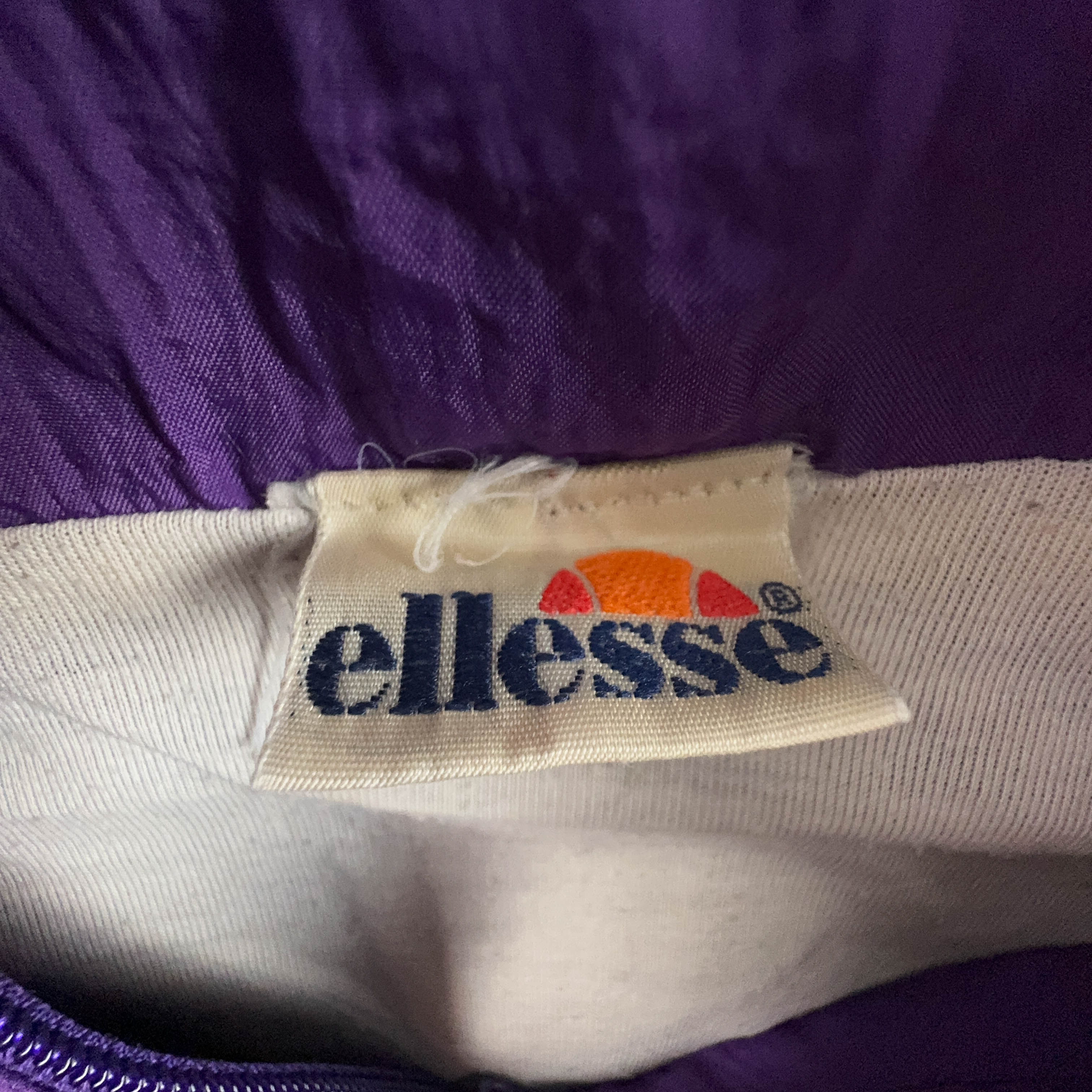 Giacca a vento Ellesse Vintage blu e viola con zip anni 90 - Taglia L uomo