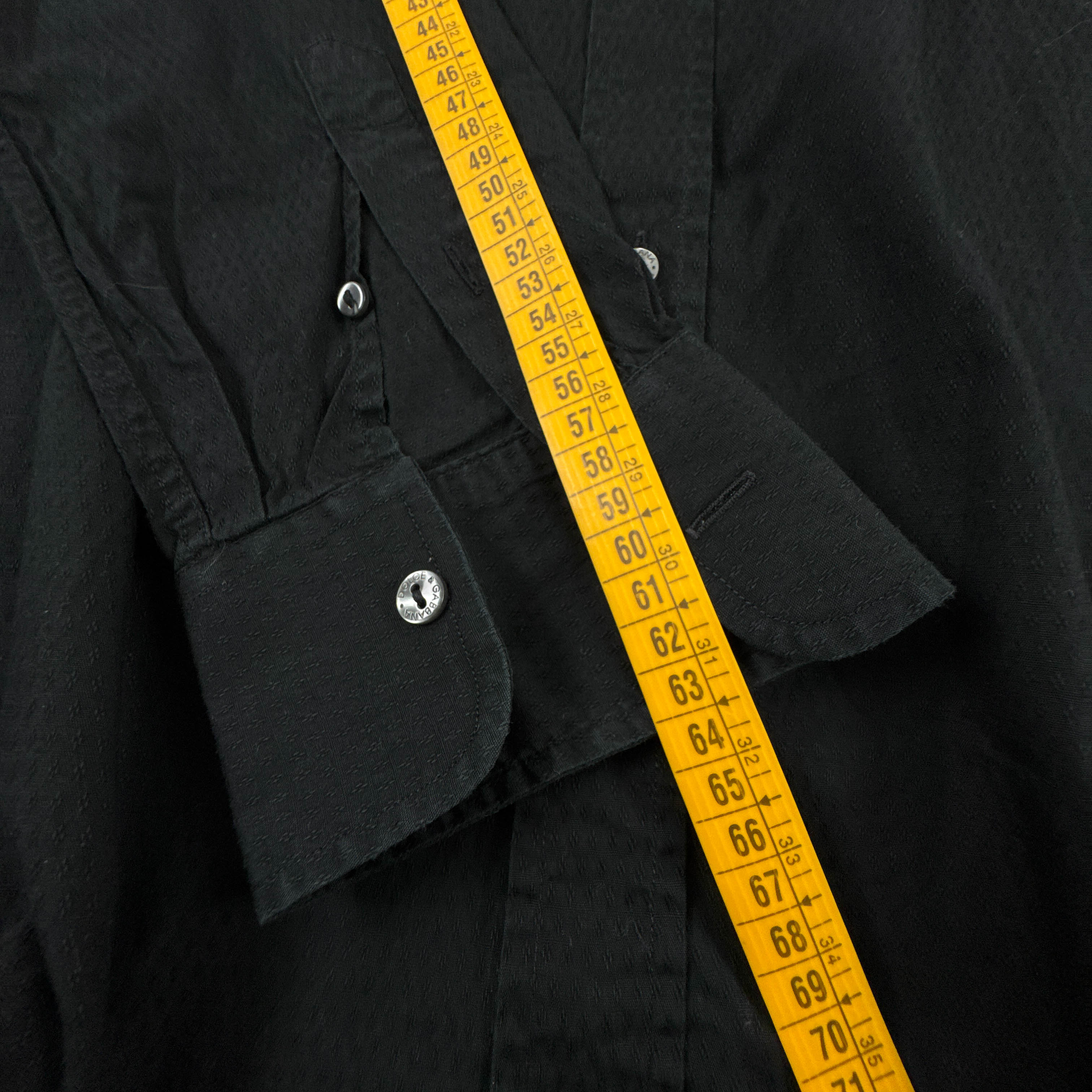 Camicia Dolce & Gabbana nera a tinta unita in cotone - Taglia 16 41 uomo