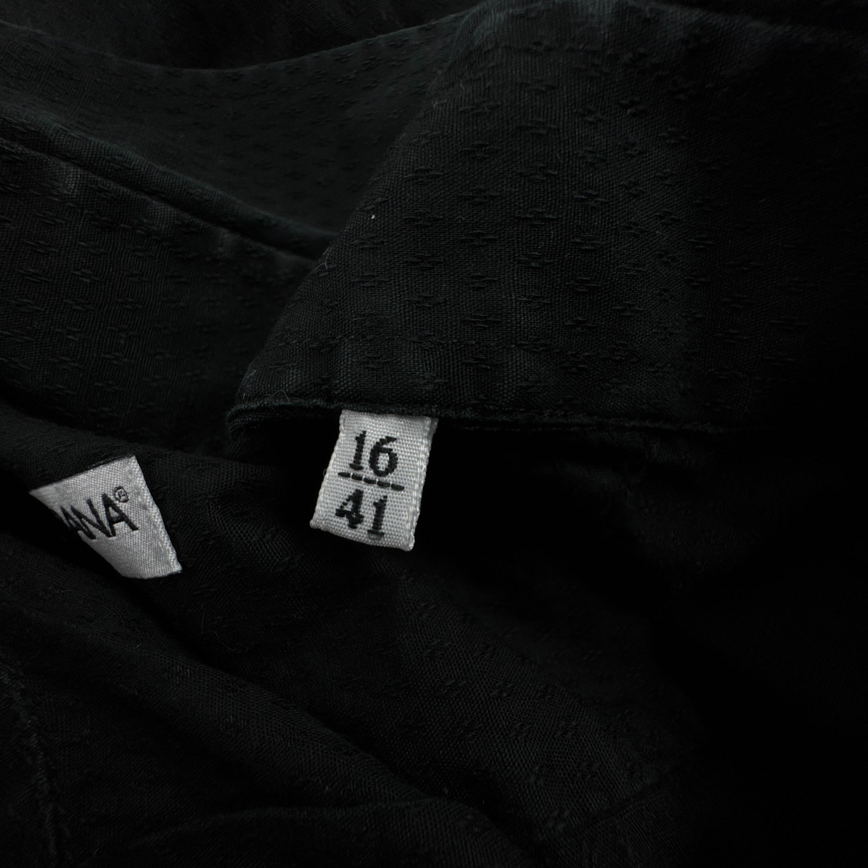 Camicia Dolce & Gabbana nera a tinta unita in cotone - Taglia 16 41 uomo