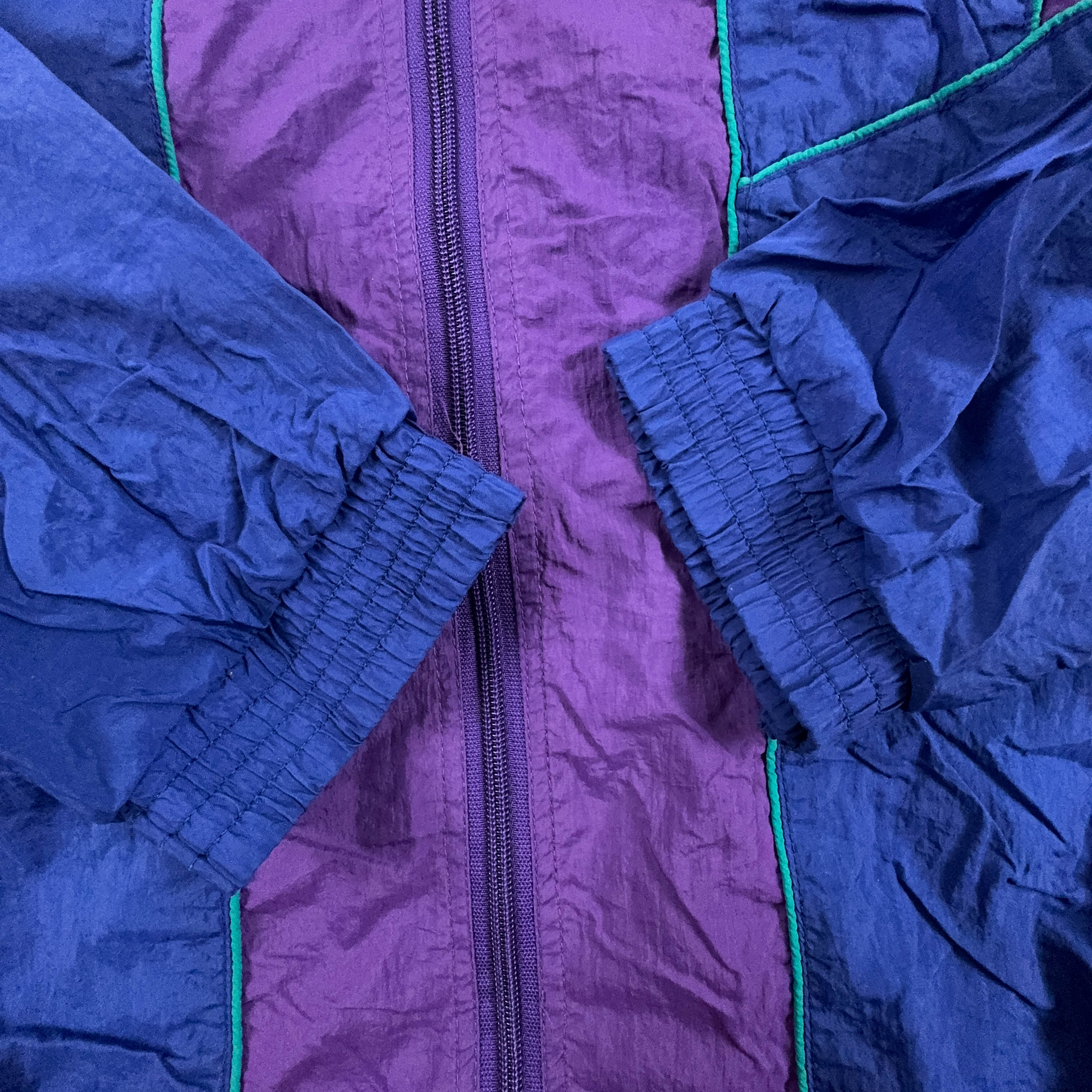 Giacca a vento Ellesse Vintage blu e viola con zip anni 90 - Taglia L uomo