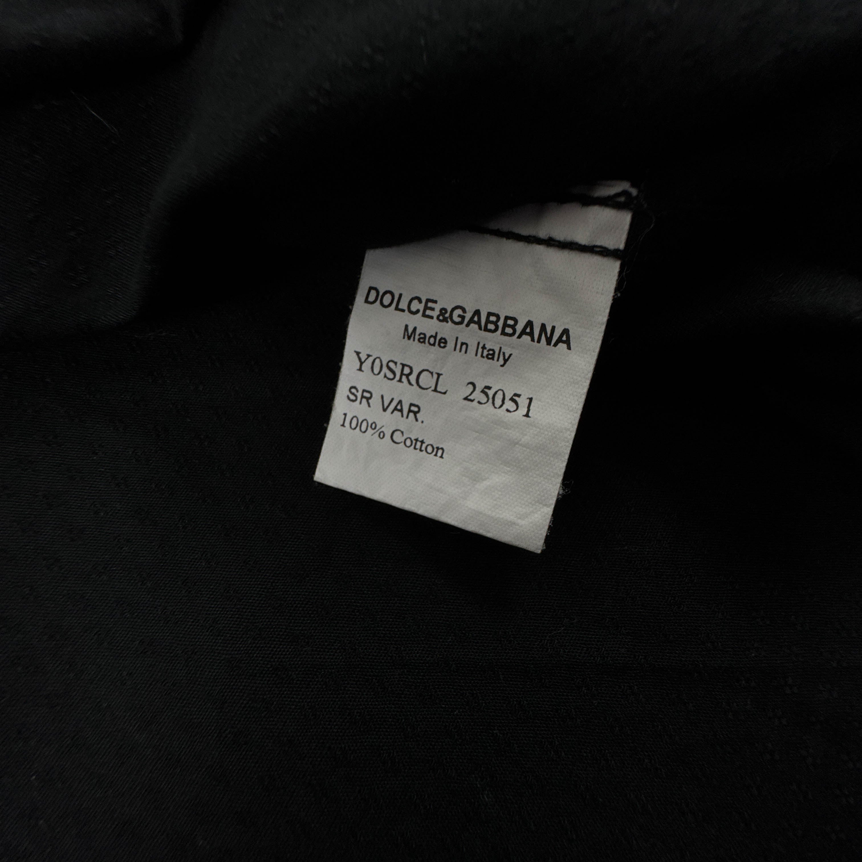 Camicia Dolce & Gabbana nera a tinta unita in cotone - Taglia 16 41 uomo