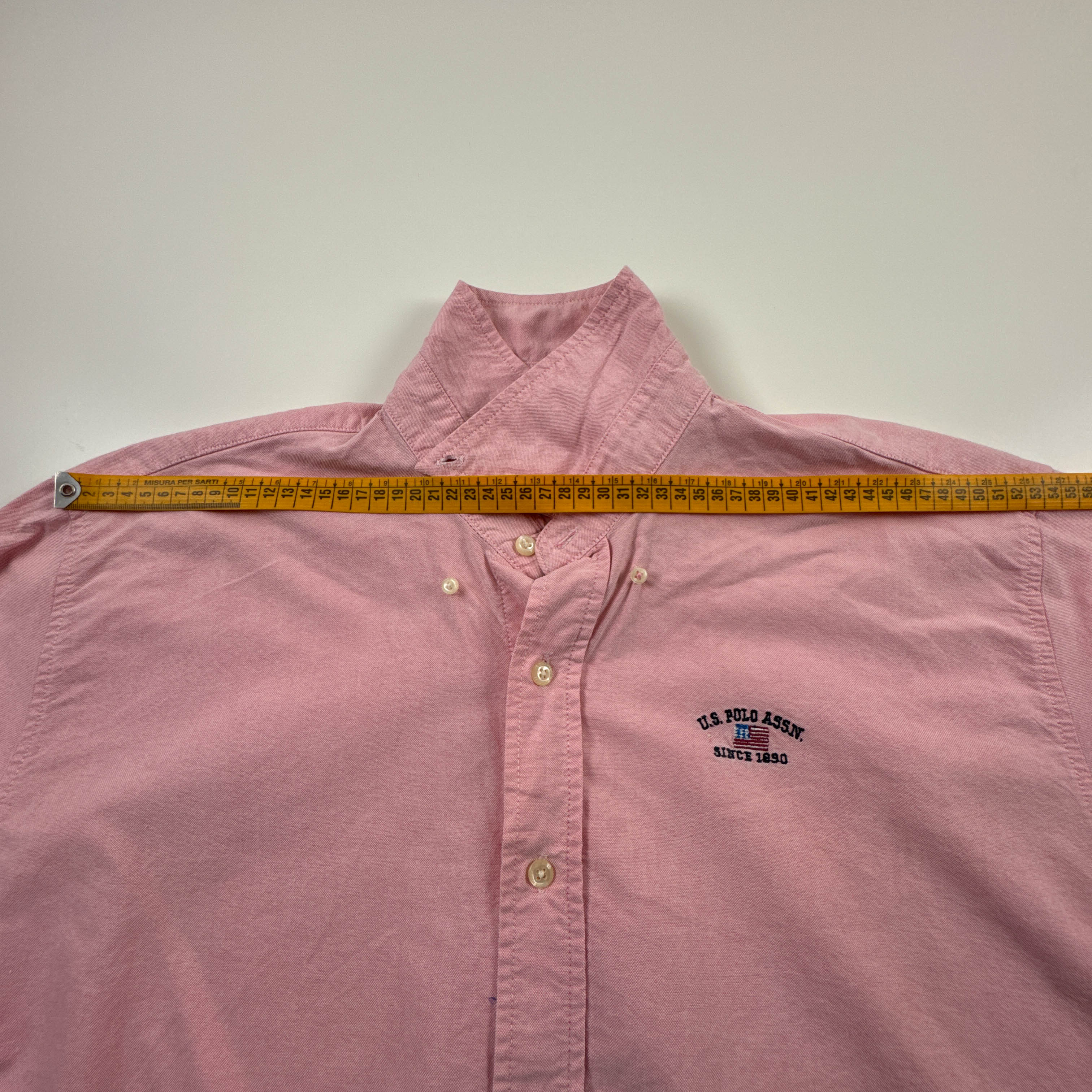 Camicia Vintage US POLO rosa a tinta unita in cotone anni 00 - Taglia L uomo