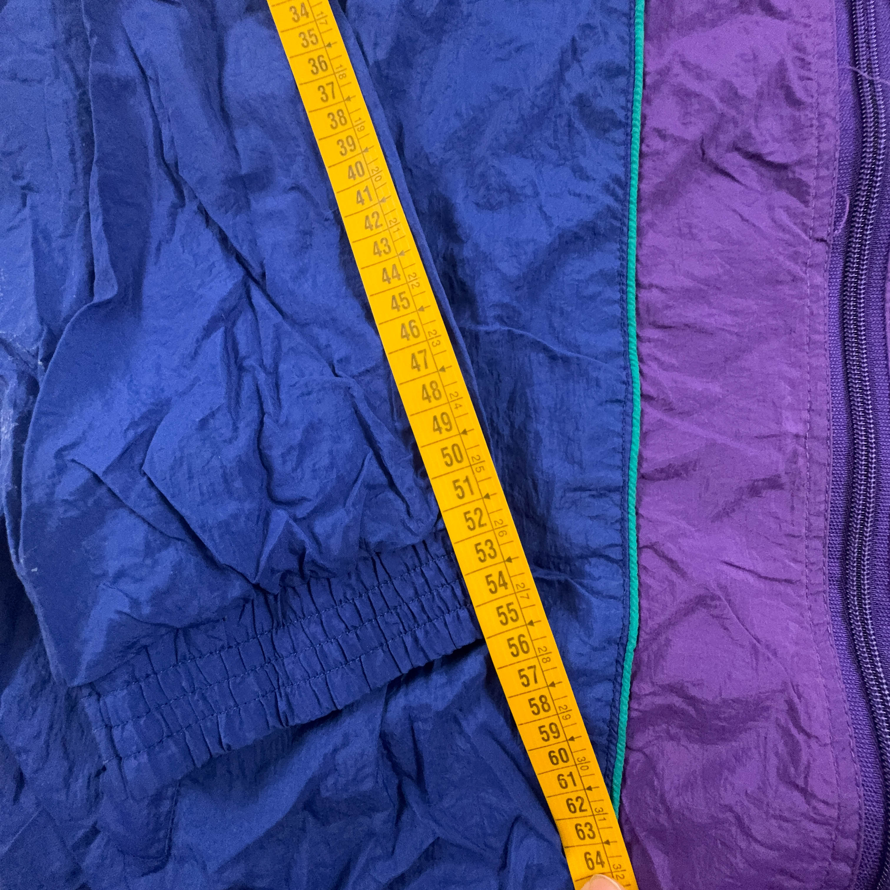 Giacca a vento Ellesse Vintage blu e viola con zip anni 90 - Taglia L uomo