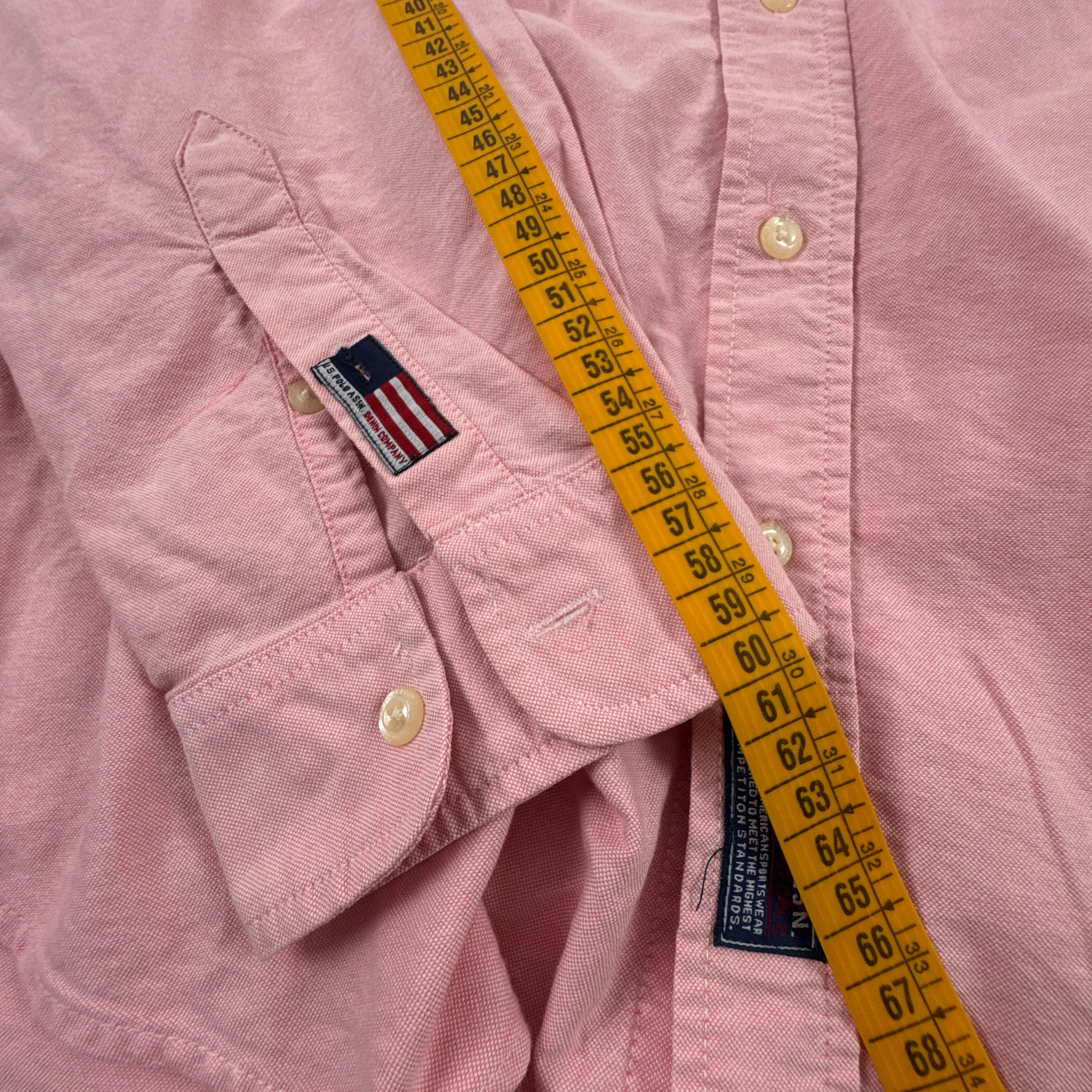 Camicia Vintage US POLO rosa a tinta unita in cotone anni 00 - Taglia L uomo