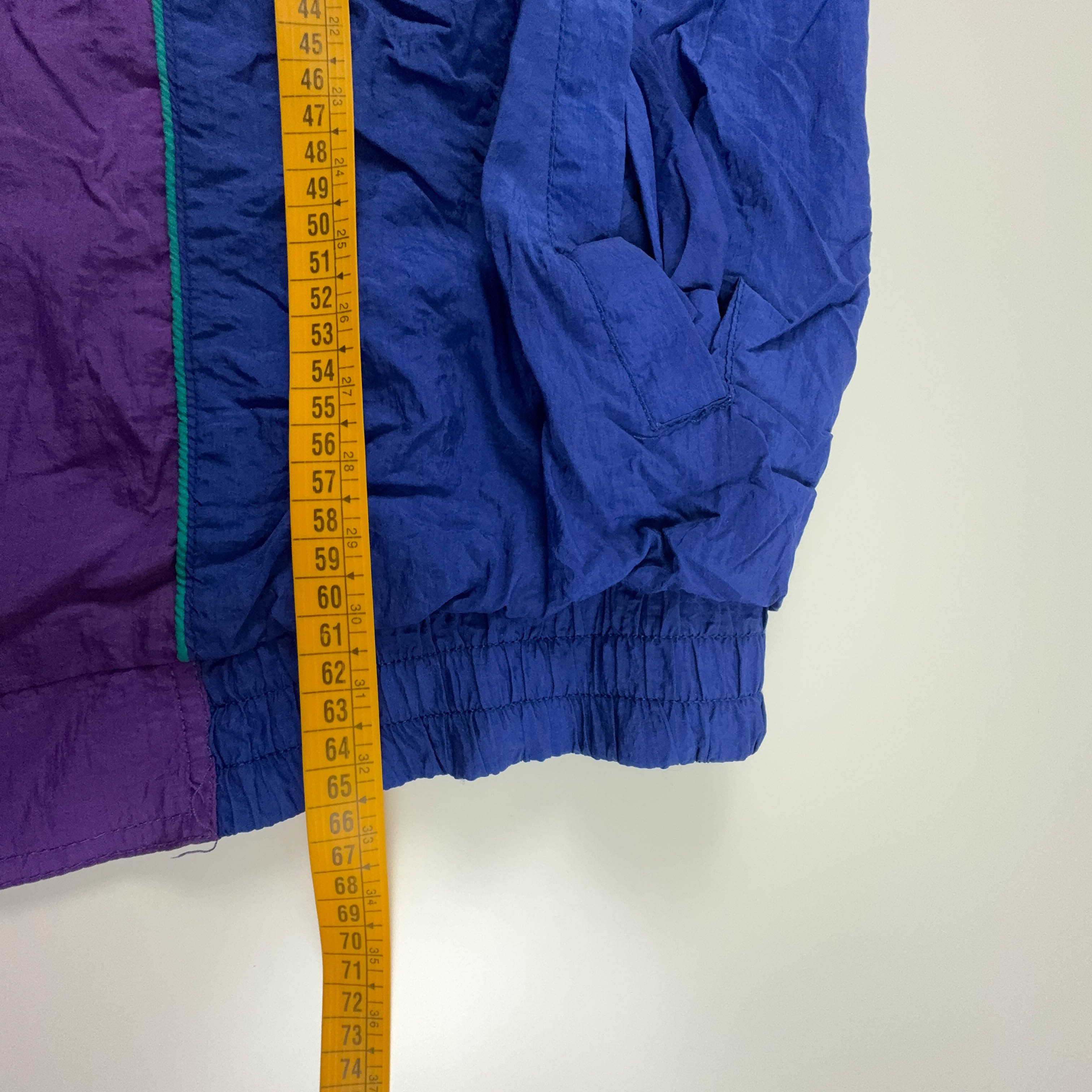 Giacca a vento Ellesse Vintage blu e viola con zip anni 90 - Taglia L uomo