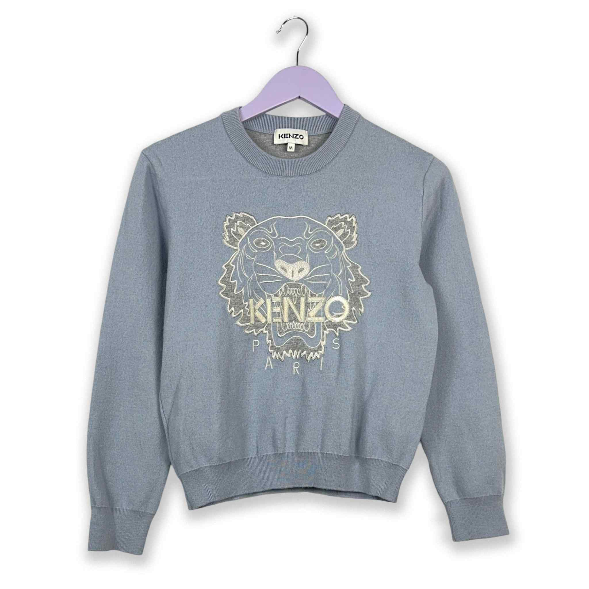 Maglione Kenzo 74% lana azzurro a girocollo - Taglia S donna