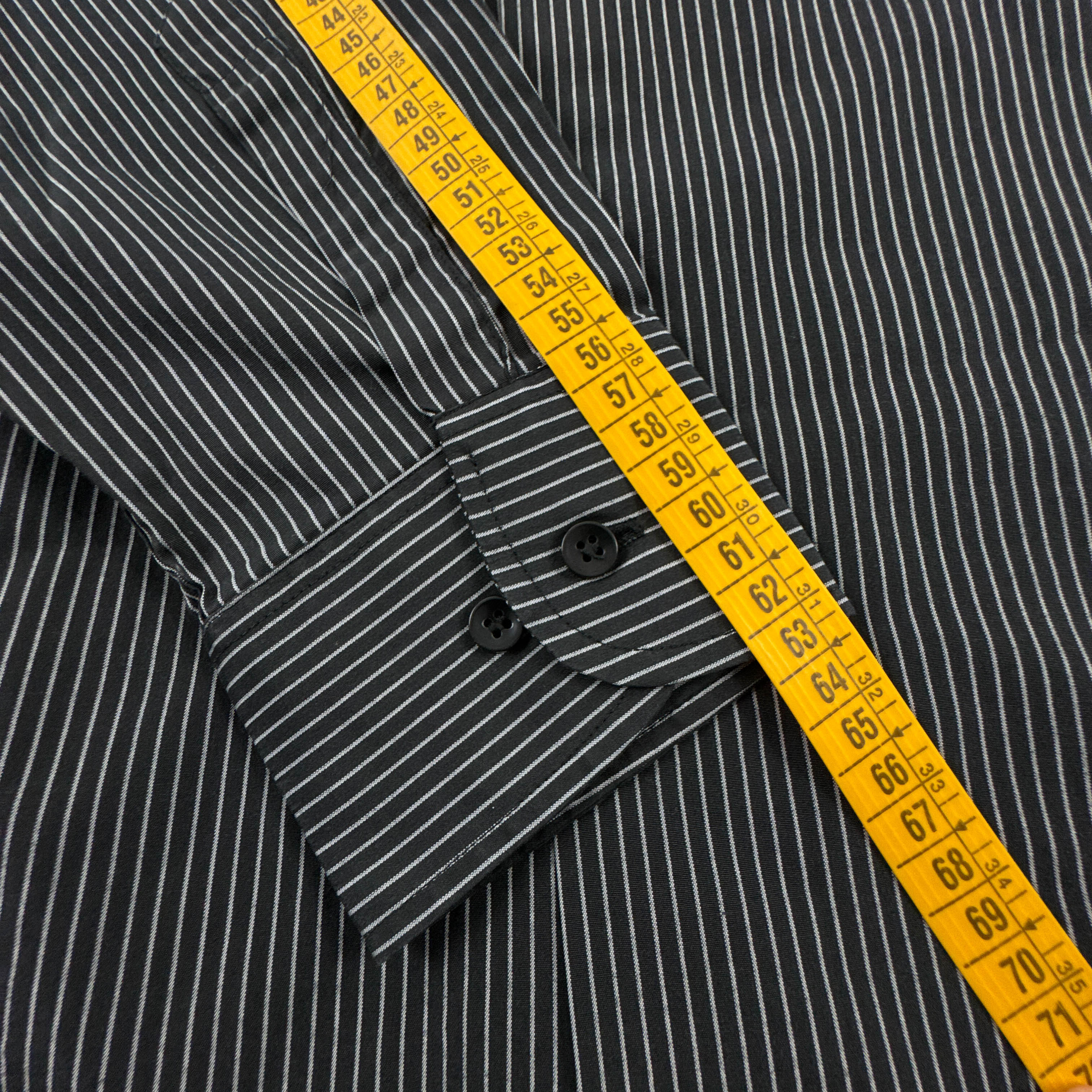 Camicia Armani nera a righe bianche - Taglia M uomo
