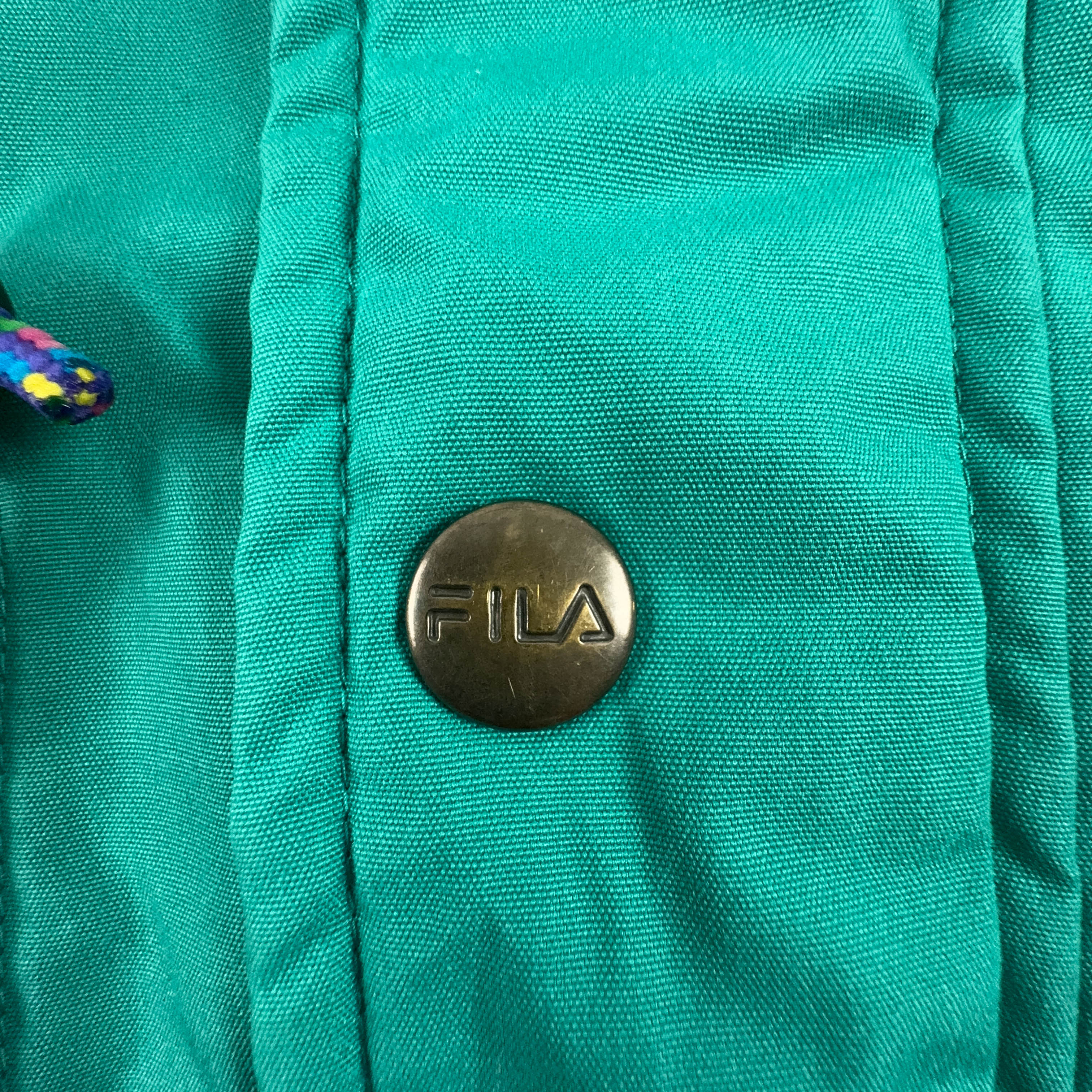 Giacca a vento Fila Magic Line Vintage verde con cappuccio anni 90 - Taglia XS/S uomo