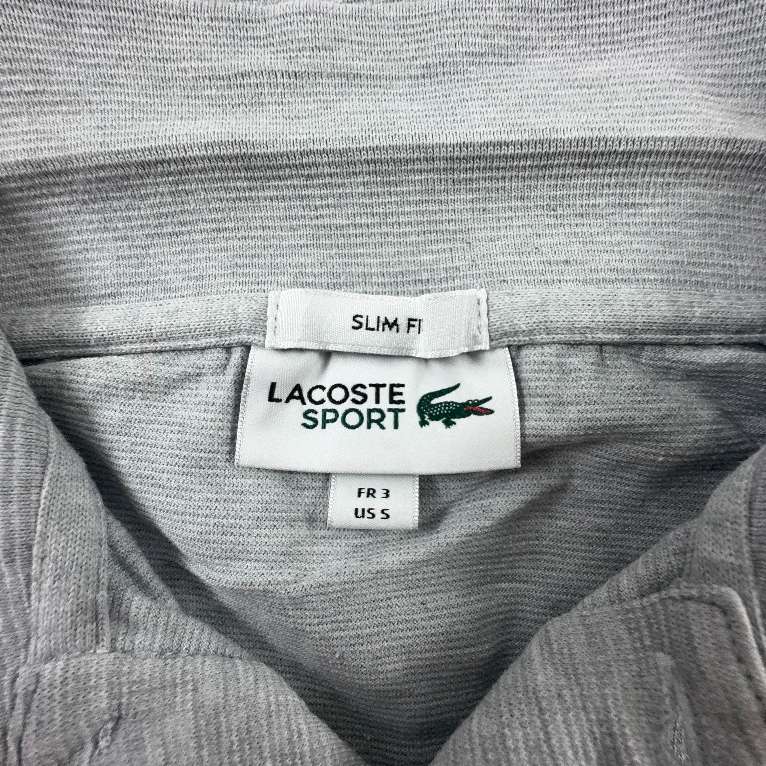 Polo Lacoste grigia tinta unita in cotone - Taglia S uomo