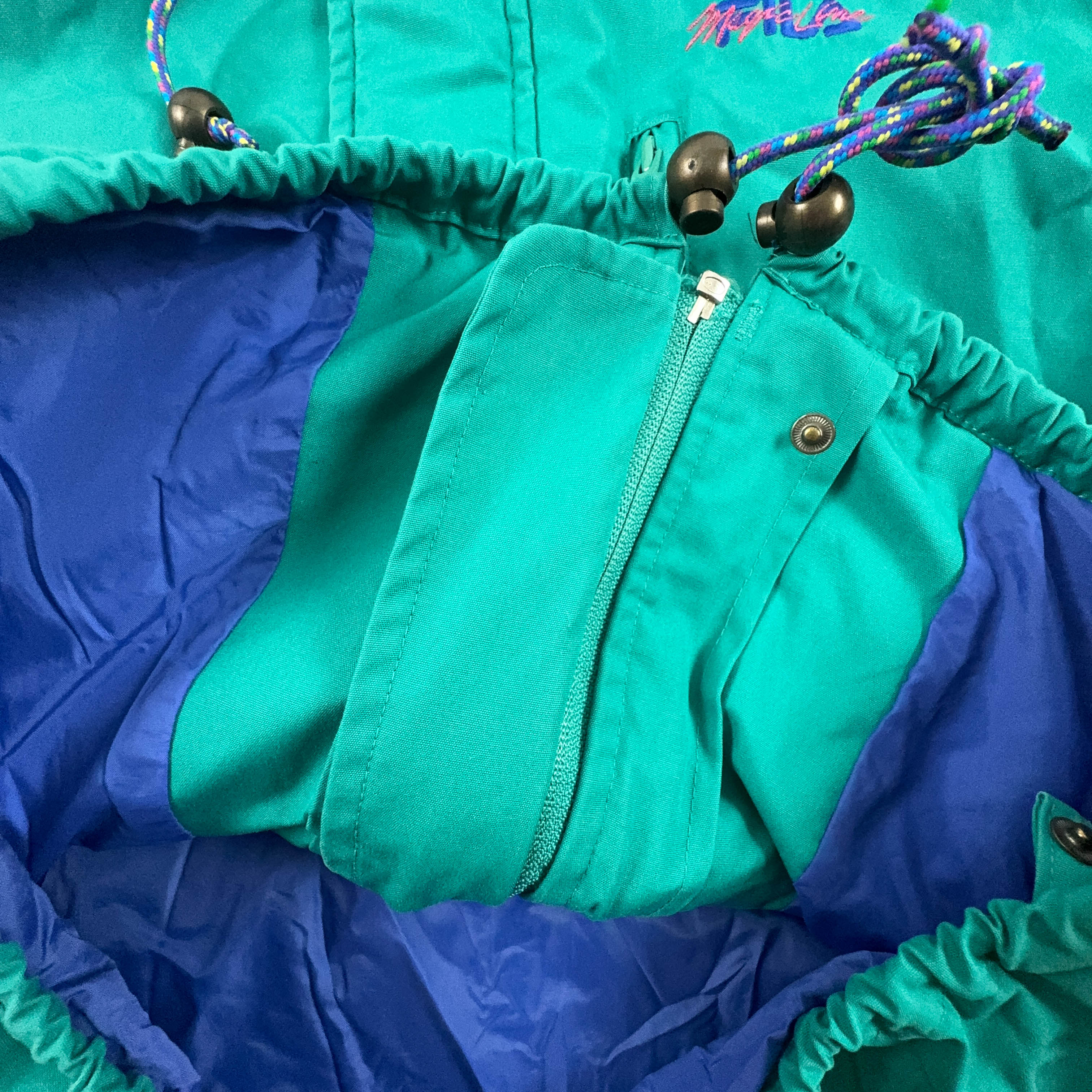 Giacca a vento Fila Magic Line Vintage verde con cappuccio anni 90 - Taglia XS/S uomo